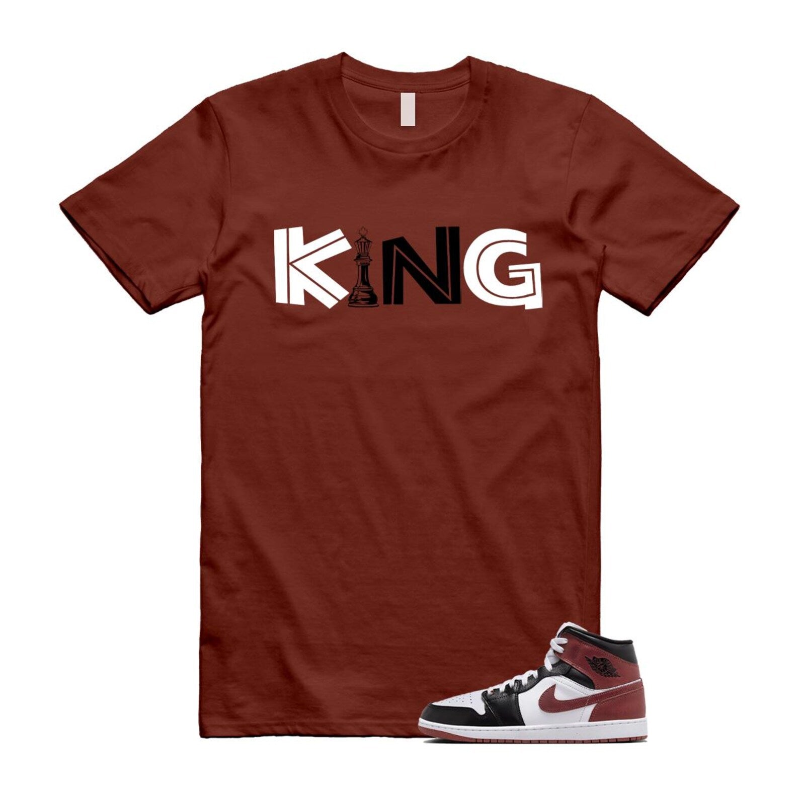 1 Dark Pony White Black Mid SE T Shirt Match KING HF3216-102 T-Shirt, Sneaker Match Tee