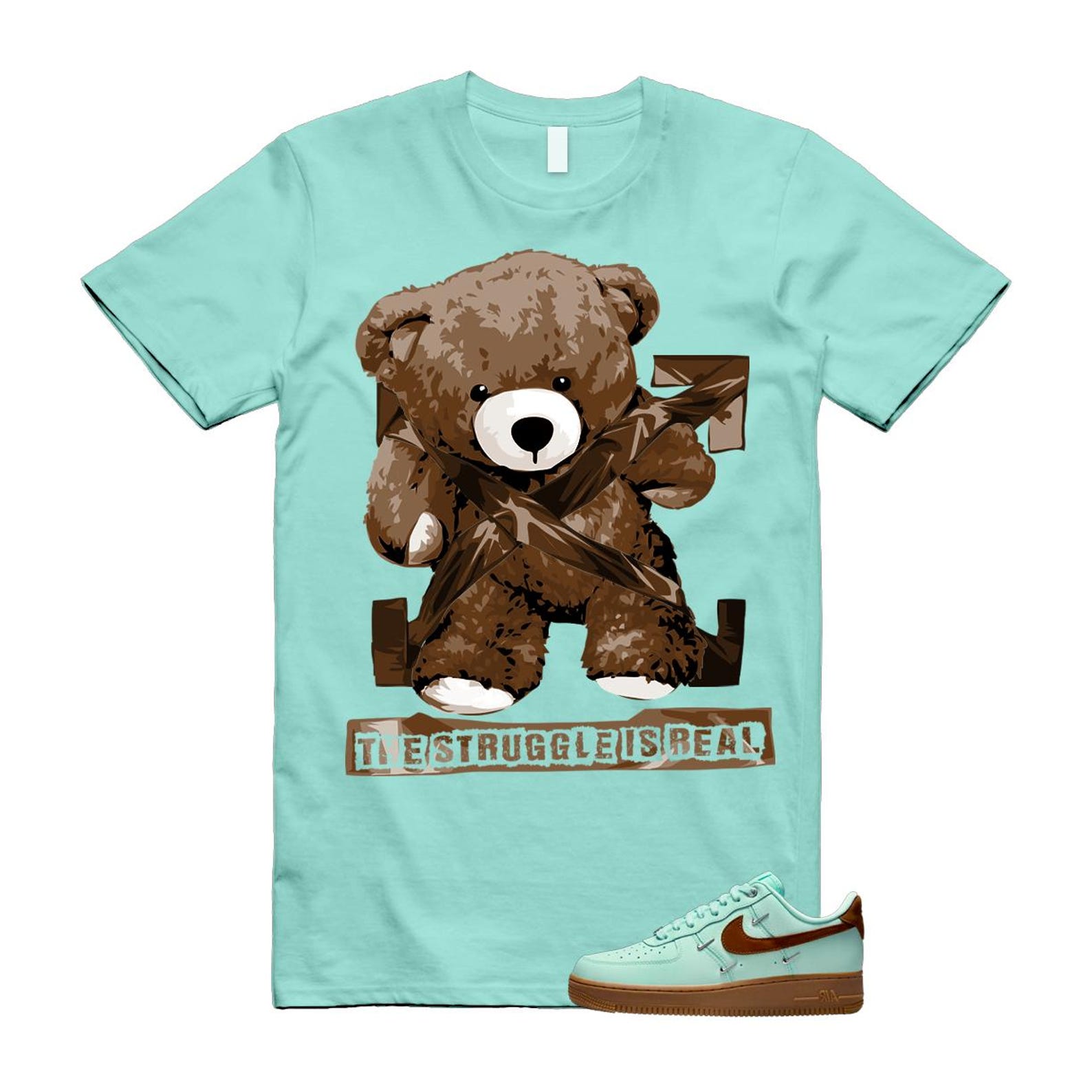Air Force 1 Mint Chocolate Foam Cacao Wow Mini Low '07 LX T Shirt Match STRUG IB8894-329 T-Shirt, Sneaker Match Tee