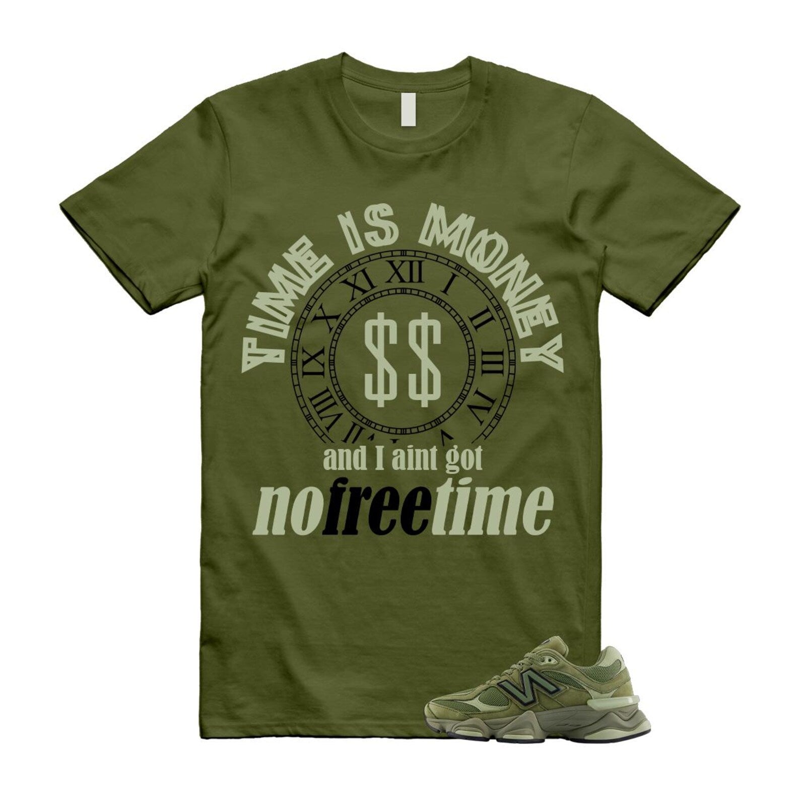 9060 Dark Olivine Green Olive T Shirt Match FREE U9060ZGD T-Shirt, Sneaker Match Tee