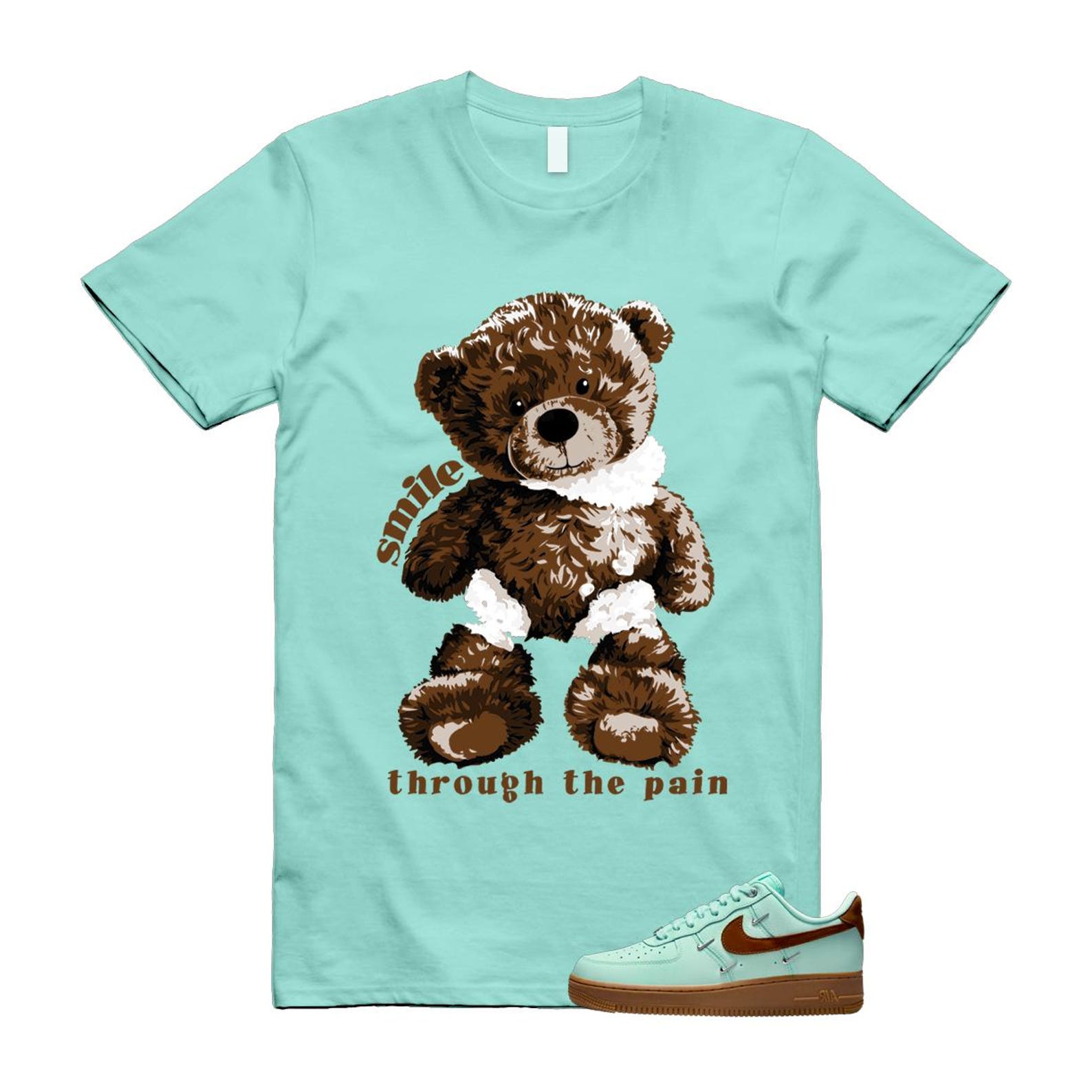 Air Force 1 Mint Chocolate Foam Cacao Wow Mini Low '07 LX T Shirt Match SMILE IB8894-329 T-Shirt, Sneaker Match Tee