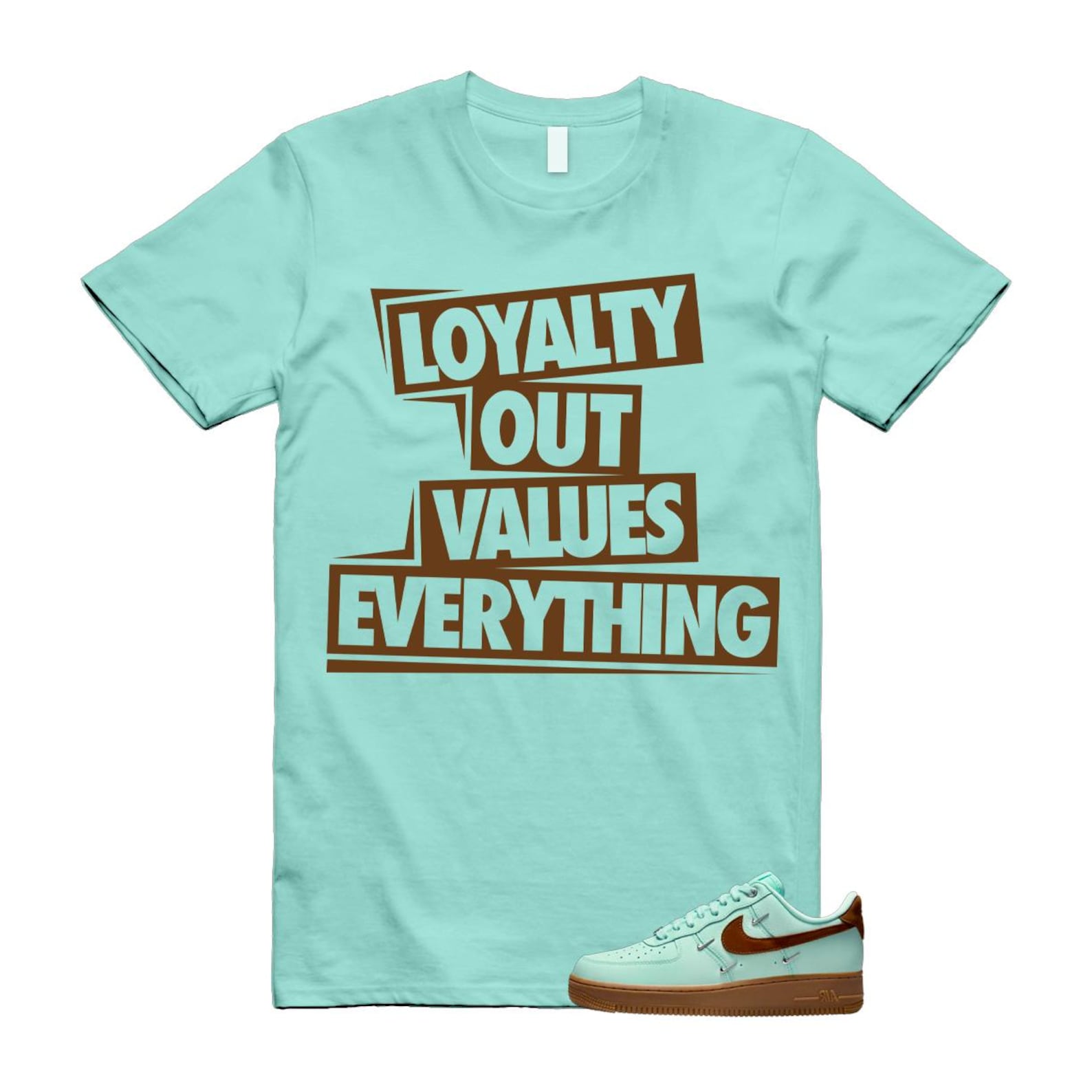 Air Force 1 Mint Chocolate Foam Cacao Wow Mini Low '07 LX T Shirt Match LOVE IB8894-329 T-Shirt, Sneaker Match Tee