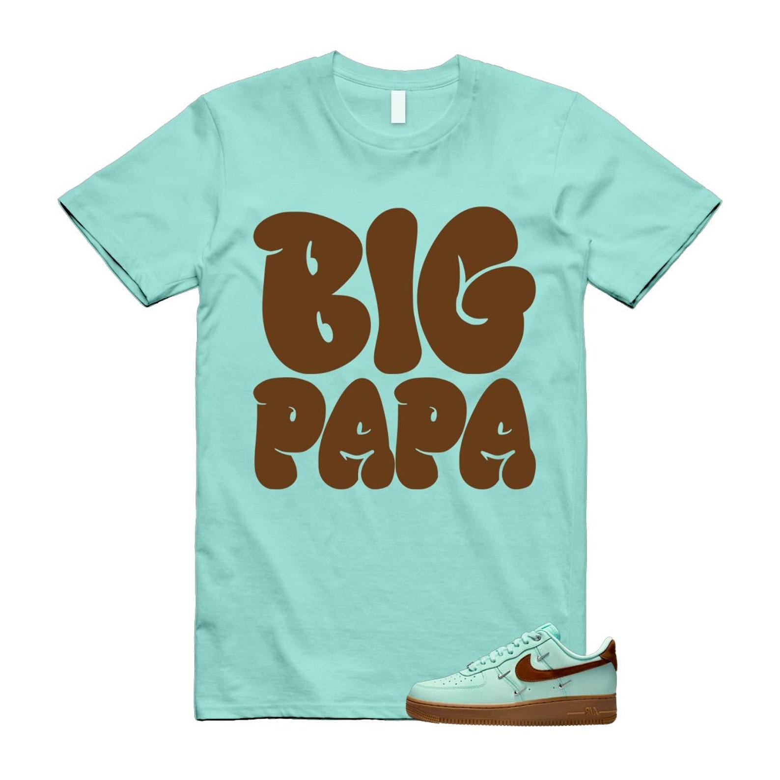 Air Force 1 Mint Chocolate Foam Cacao Wow Mini Low '07 LX T Shirt Match PAPA IB8894-329 T-Shirt, Sneaker Match Tee