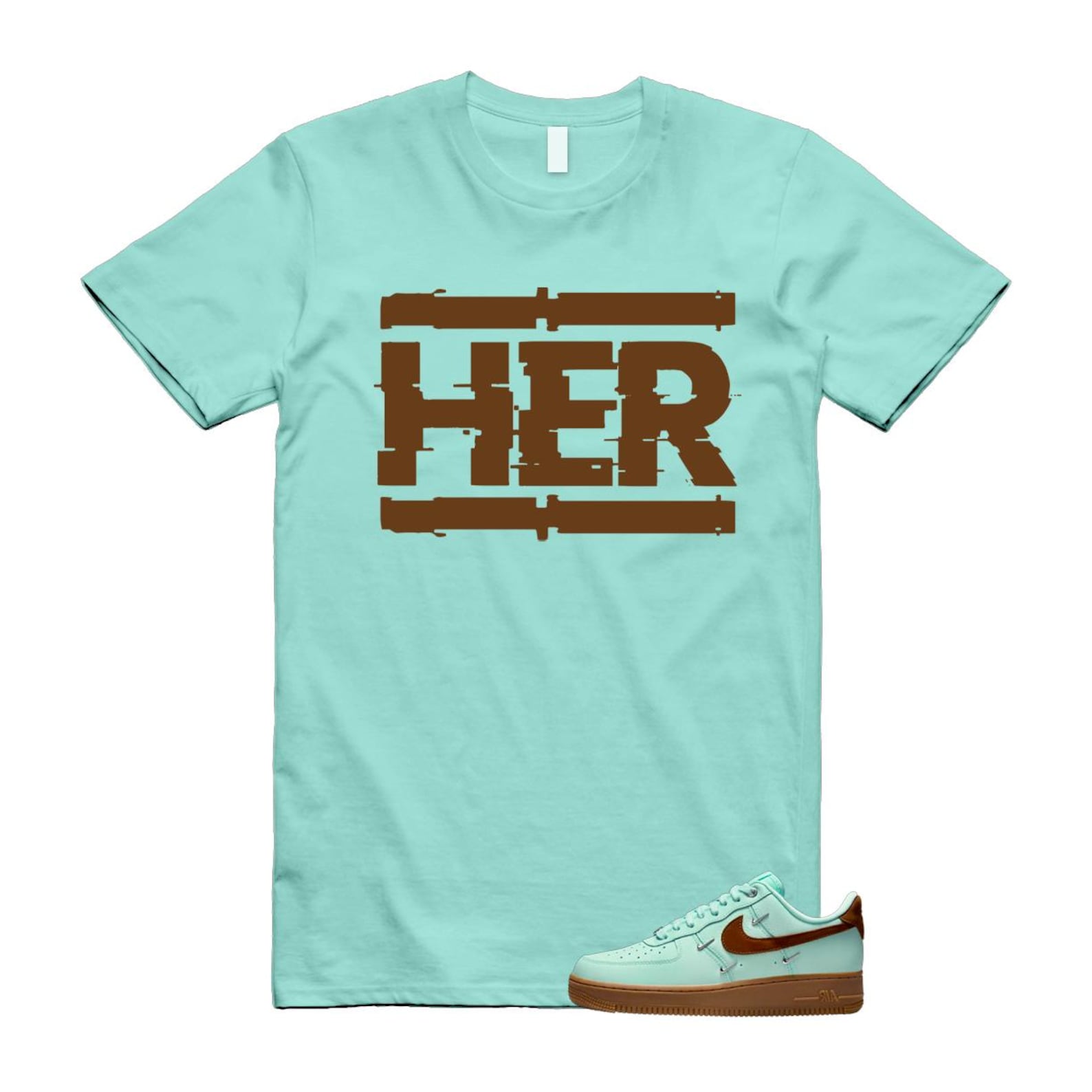 Air Force 1 Mint Chocolate Foam Cacao Wow Mini Low '07 LX T Shirt Match HER IB8894-329 T-Shirt, Sneaker Match Tee