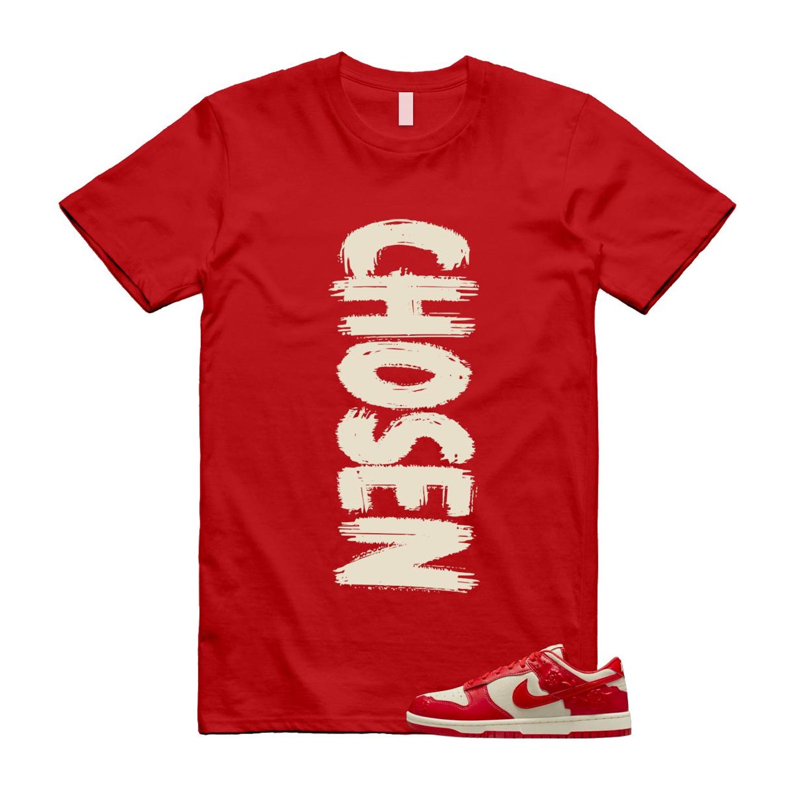 Dunk Red Roses Coconut Milk Pale Ivory Low T Shirt Match CHOSEN HF1986-100 T-Shirt, Sneaker Match Tee