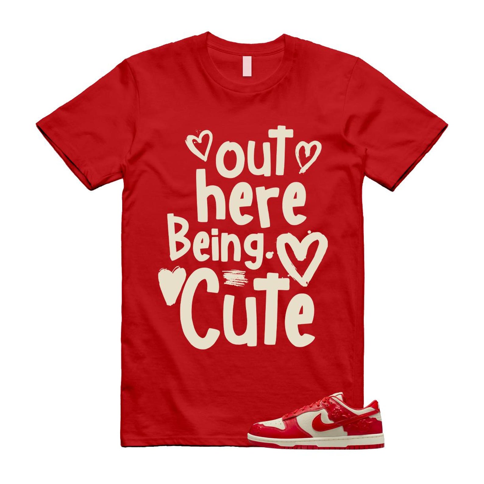 Dunk Red Roses Coconut Milk Pale Ivory Low T Shirt Match C2 HF1986-100 T-Shirt, Sneaker Match Tee