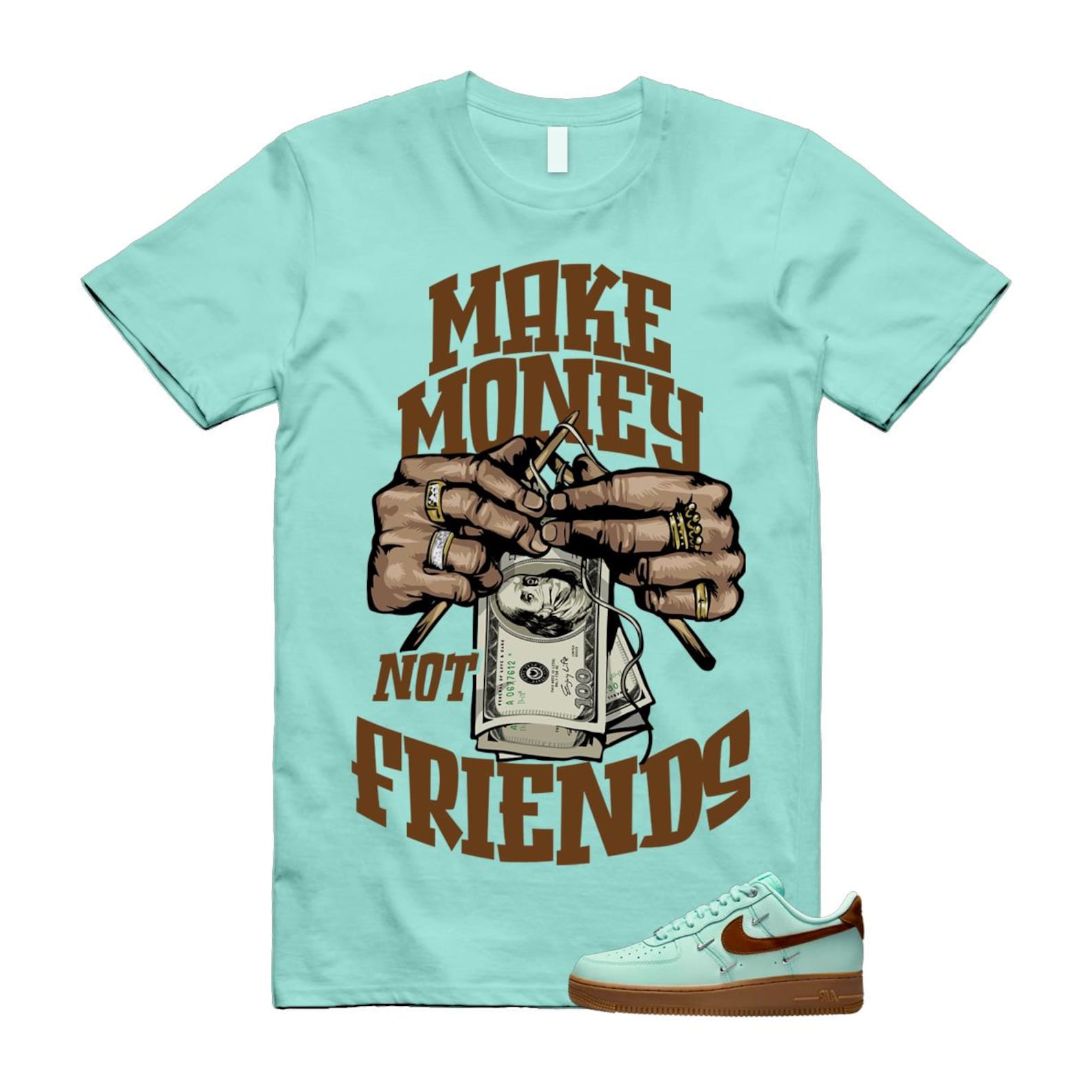 Air Force 1 Mint Chocolate Foam Cacao Wow Mini Low '07 LX T Shirt Match MM IB8894-329 T-Shirt, Sneaker Match Tee