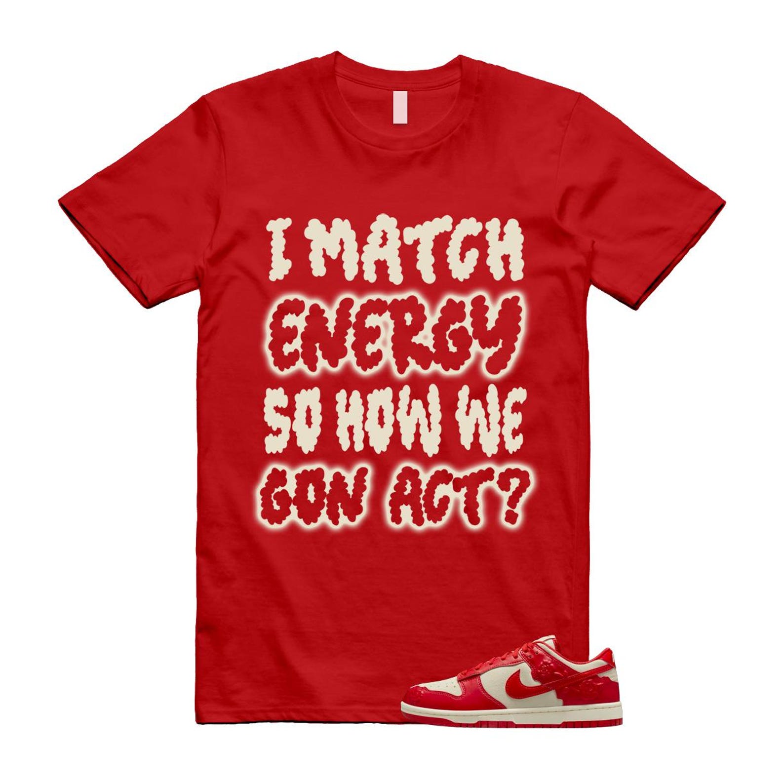 Dunk Red Roses Coconut Milk Pale Ivory Low T Shirt Match MATCH HF1986-100 T-Shirt, Sneaker Match Tee