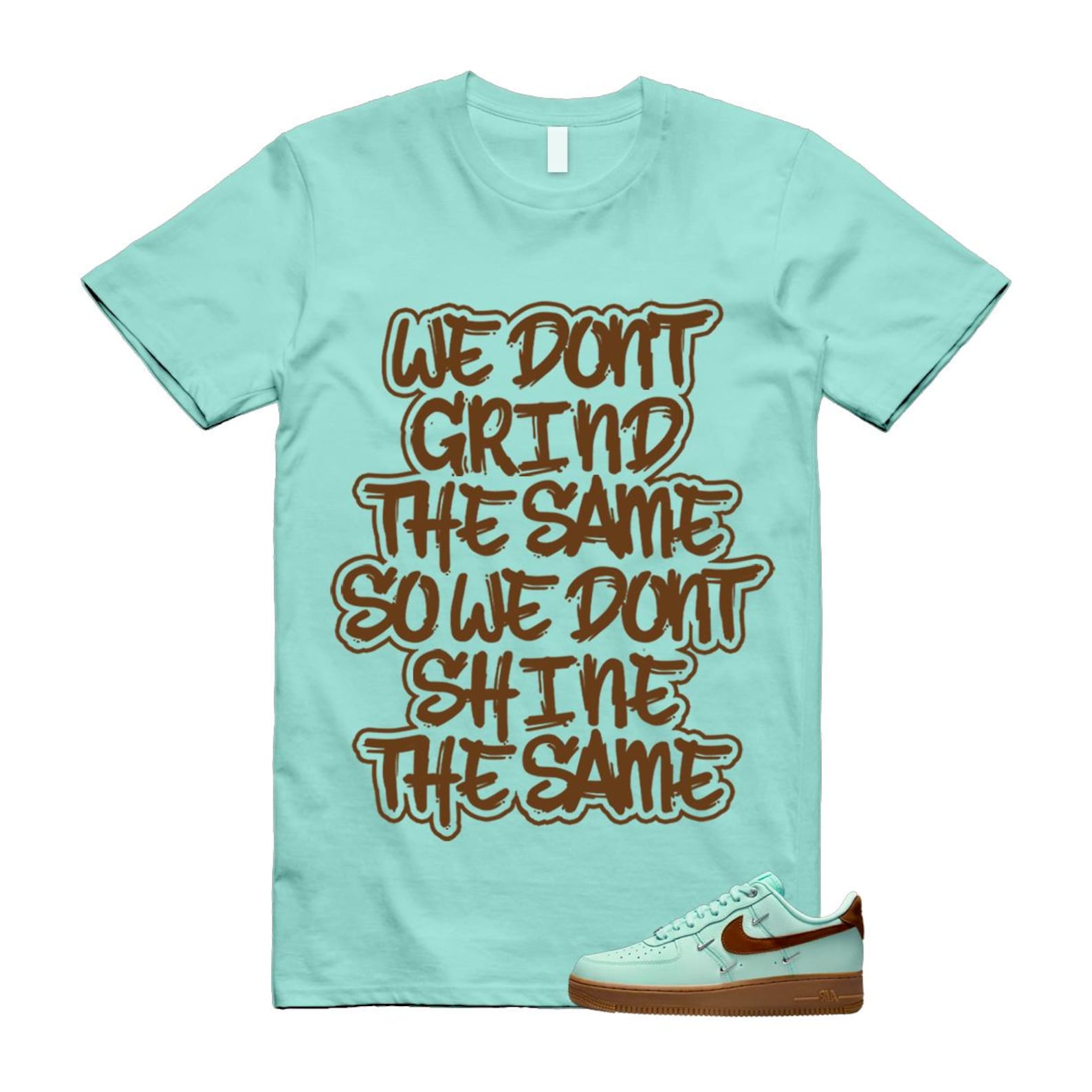 Air Force 1 Mint Chocolate Foam Cacao Wow Mini Low '07 LX T Shirt Match GRIND IB8894-329 T-Shirt, Sneaker Match Tee