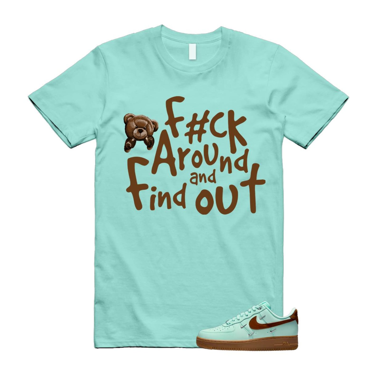 Air Force 1 Mint Chocolate Foam Cacao Wow Mini Low '07 LX T Shirt Match FCK IB8894-329 T-Shirt, Sneaker Match Tee