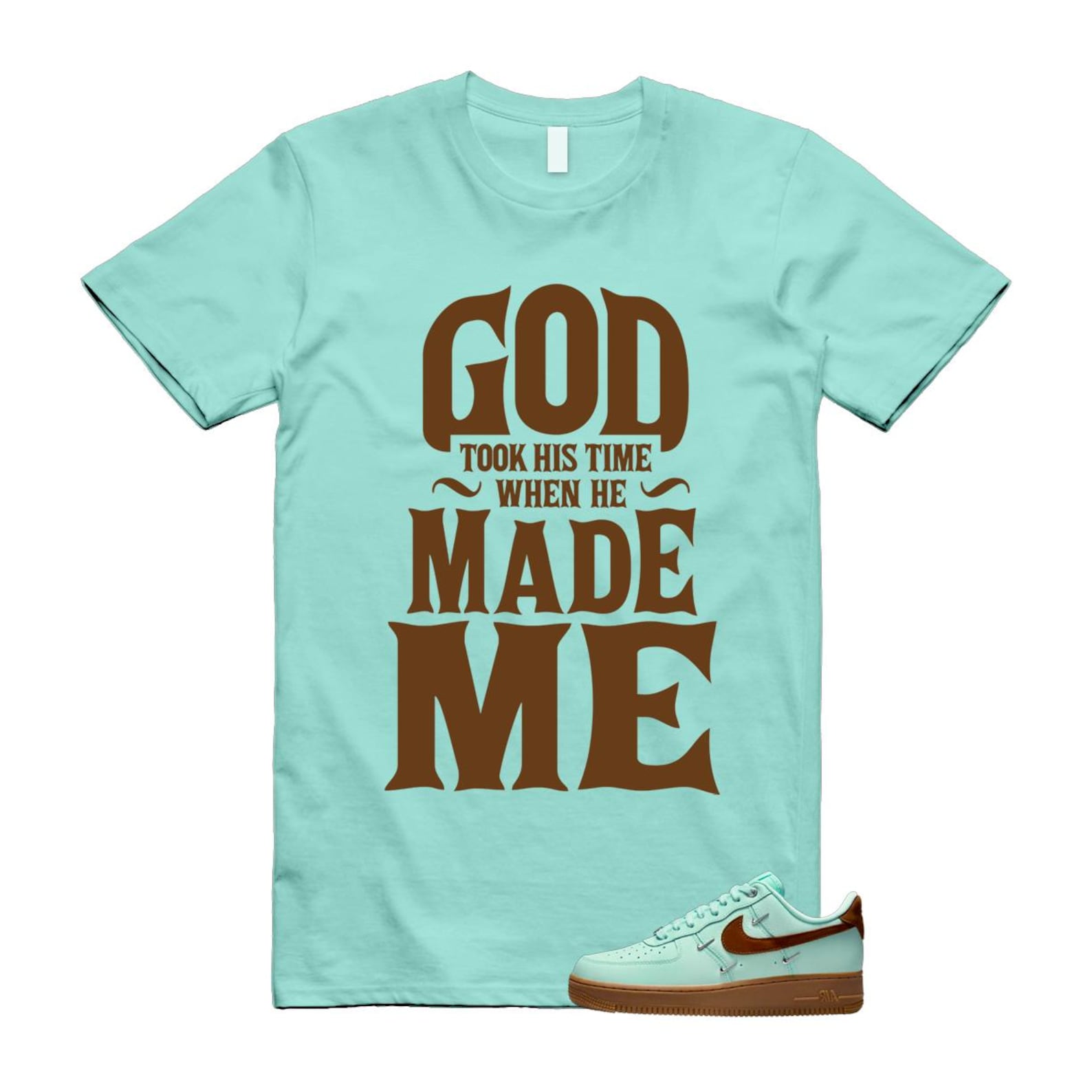 Air Force 1 Mint Chocolate Foam Cacao Wow Mini Low '07 LX T Shirt Match GTHT IB8894-329 T-Shirt, Sneaker Match Tee