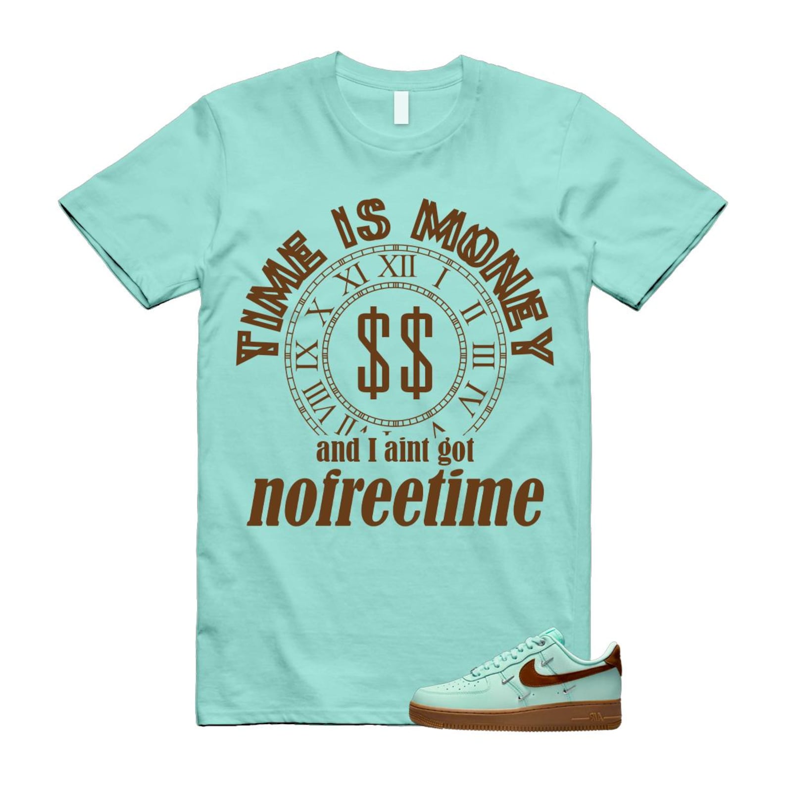 Air Force 1 Mint Chocolate Foam Cacao Wow Mini Low '07 LX T Shirt Match FREE IB8894-329 T-Shirt, Sneaker Match Tee