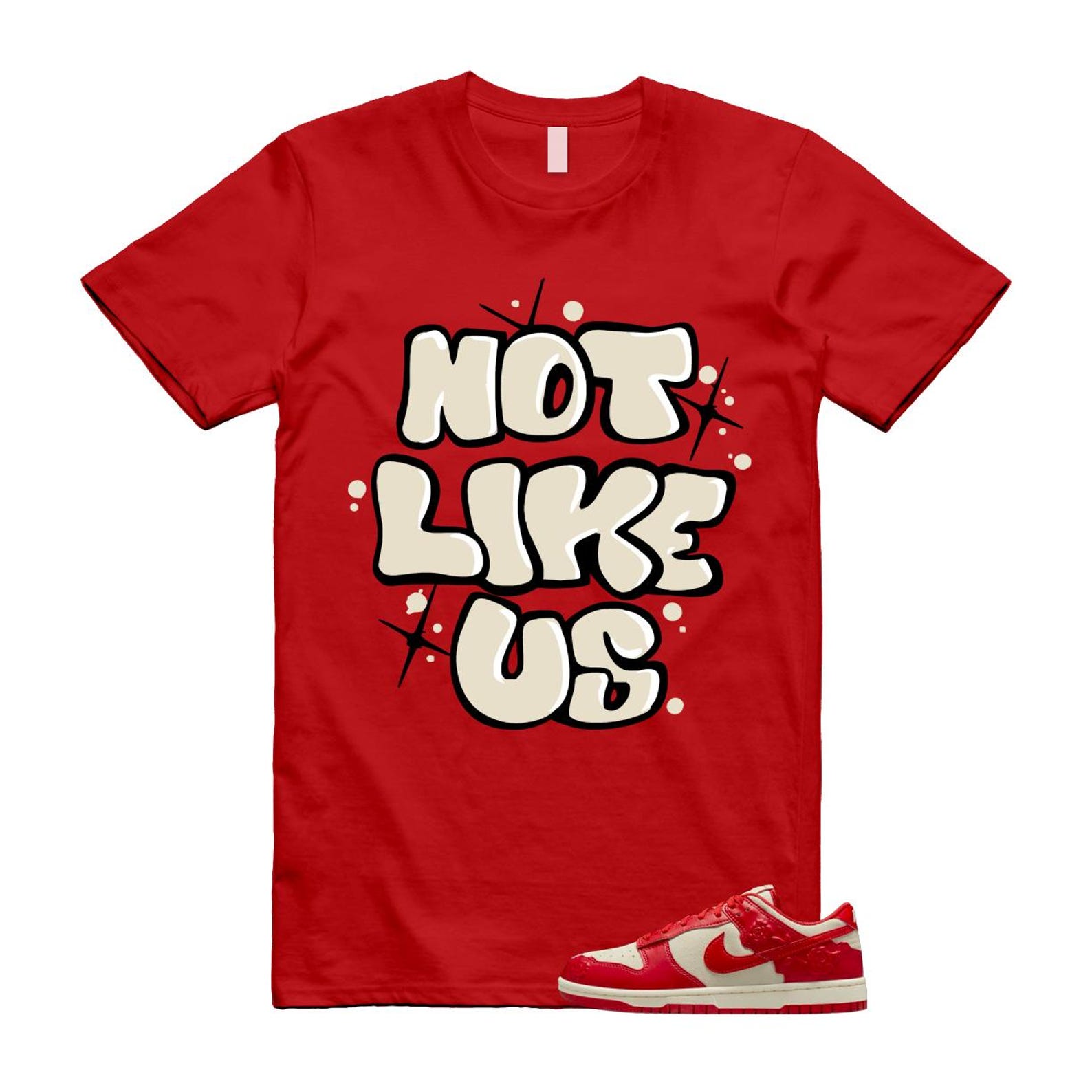 Dunk Red Roses Coconut Milk Pale Ivory Low T Shirt Match NLU HF1986-100 T-Shirt, Sneaker Match Tee
