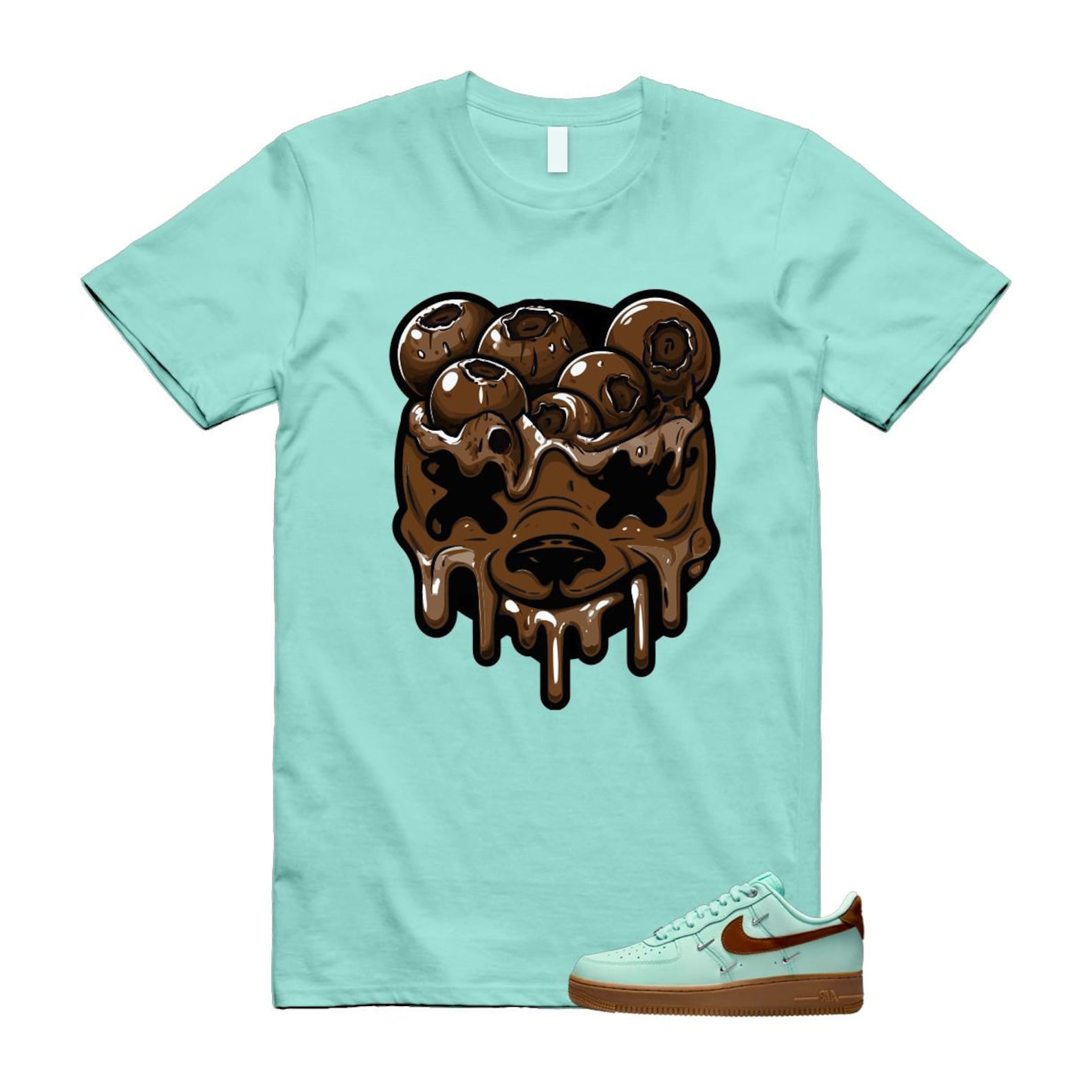 Air Force 1 Mint Chocolate Foam Cacao Wow Mini Low '07 LX T Shirt Match DBEAR IB8894-329 T-Shirt, Sneaker Match Tee
