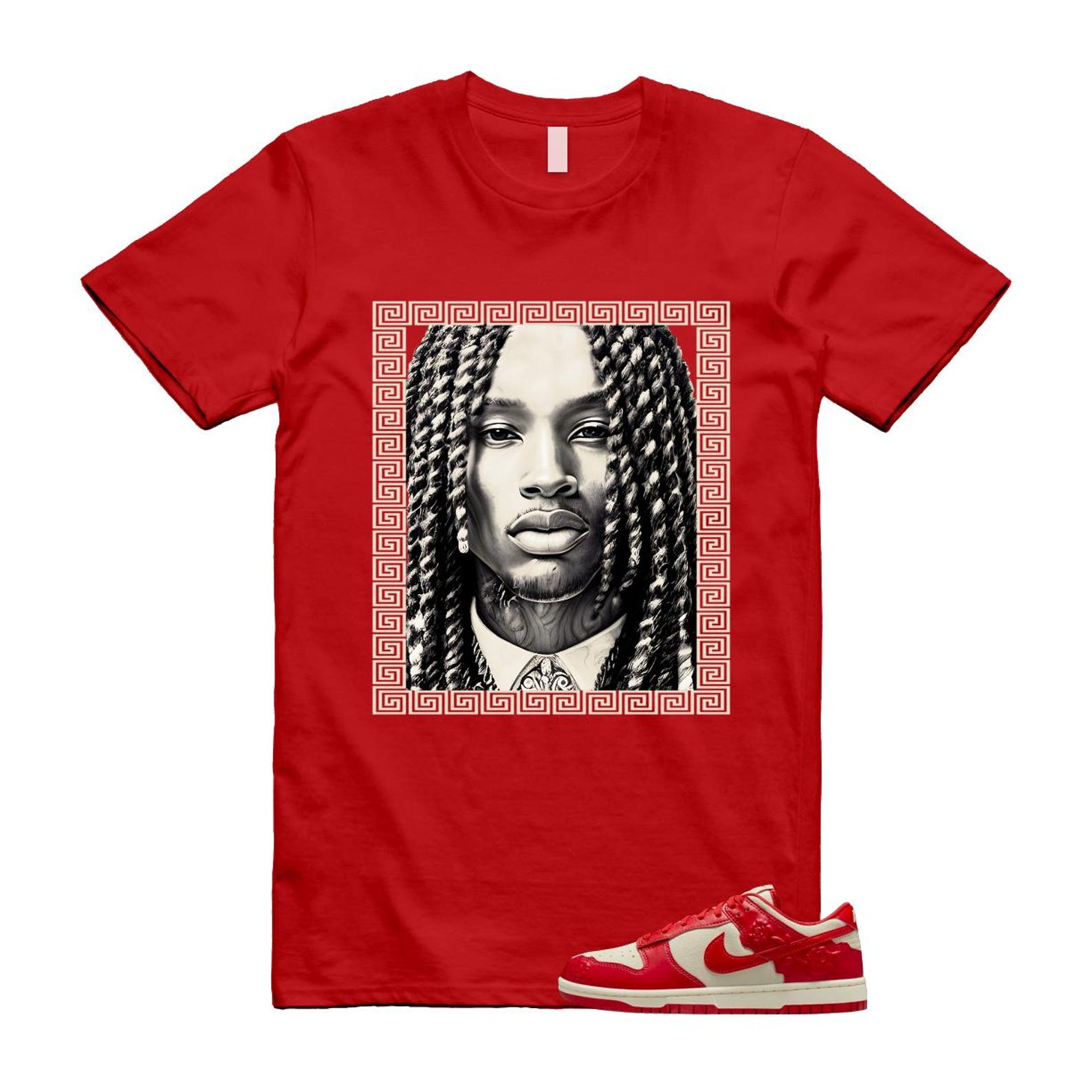 Dunk Red Roses Coconut Milk Pale Ivory Low T Shirt Match VON HF1986-100 T-Shirt, Sneaker Match Tee