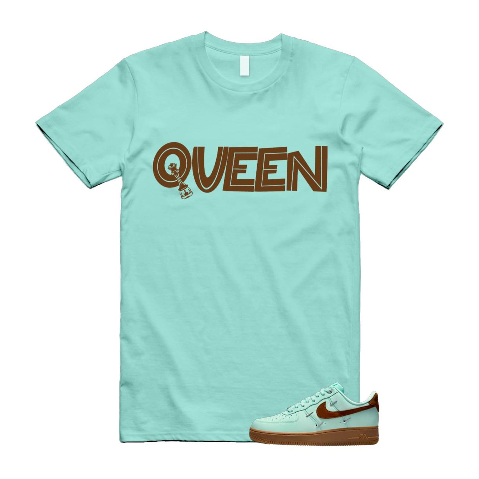 Air Force 1 Mint Chocolate Foam Cacao Wow Mini Low '07 LX T Shirt Match QUEEN IB8894-329 T-Shirt, Sneaker Match Tee
