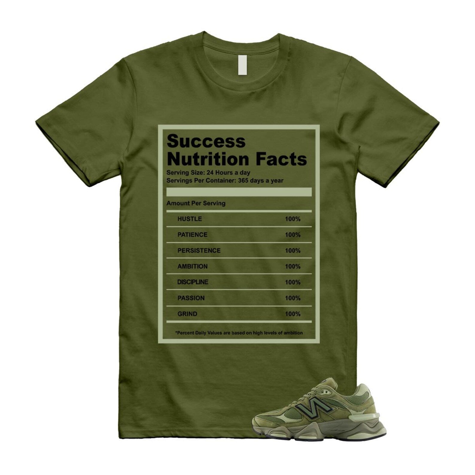 9060 Dark Olivine Green Olive T Shirt Match SUCC U9060ZGD T-Shirt, Sneaker Match Tee