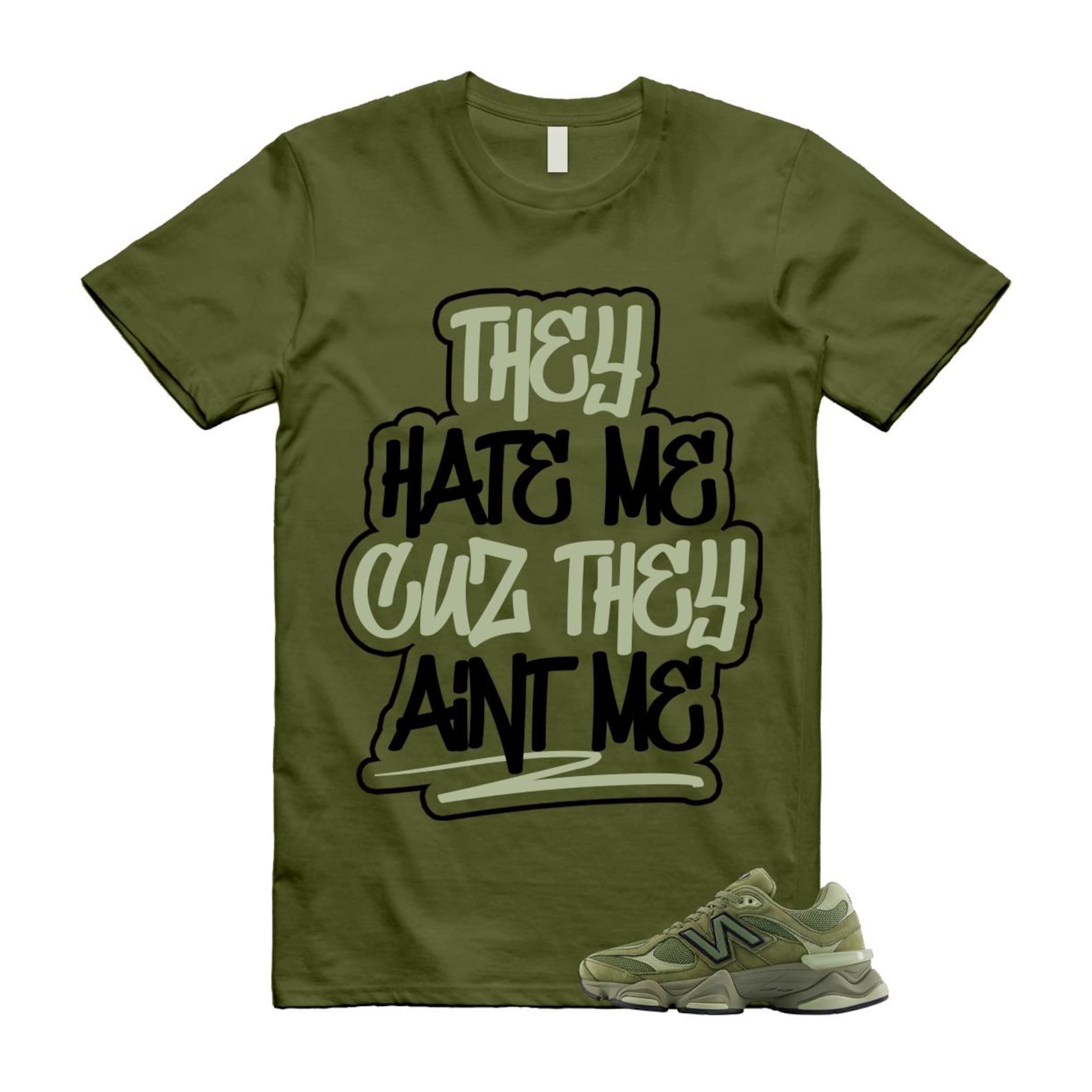 9060 Dark Olivine Green Olive T Shirt Match AINT U9060ZGD T-Shirt, Sneaker Match Tee