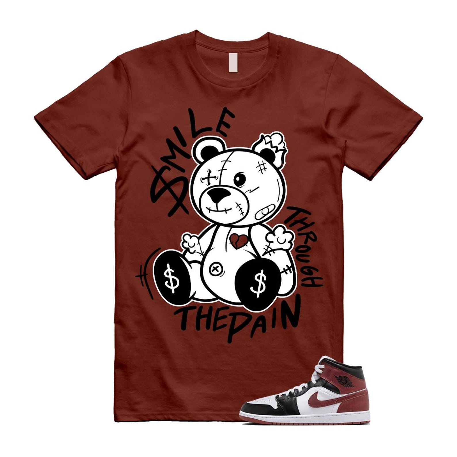 1 Dark Pony White Black Mid SE T Shirt Match SM2 HF3216-102 T-Shirt, Sneaker Match Tee