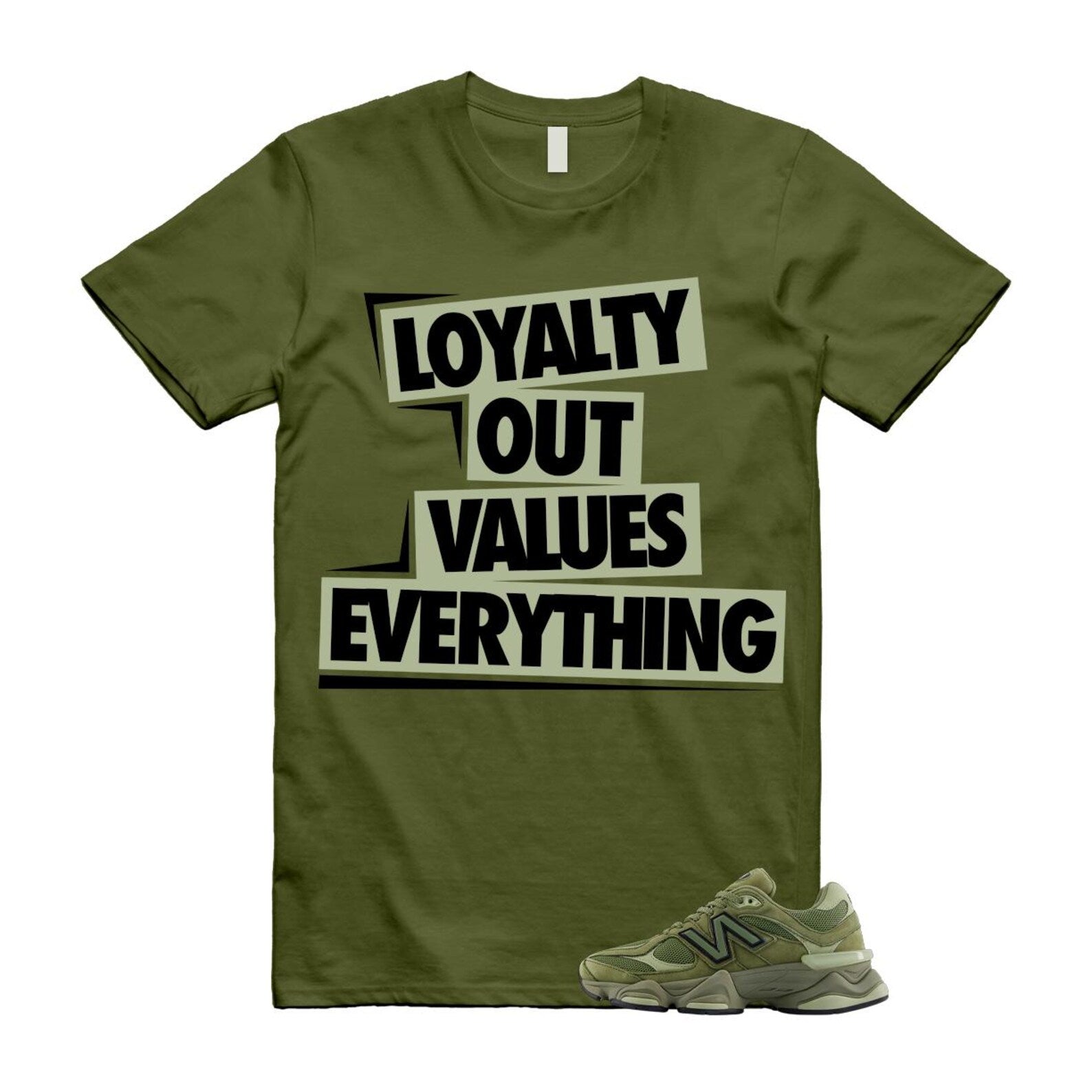 9060 Dark Olivine Green Olive T Shirt Match LOVE U9060ZGD T-Shirt, Sneaker Match Tee
