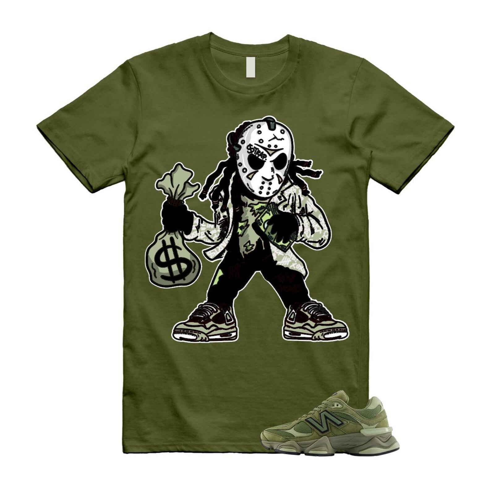 9060 Dark Olivine Green Olive T Shirt Match JASON U9060ZGD T-Shirt, Sneaker Match Tee