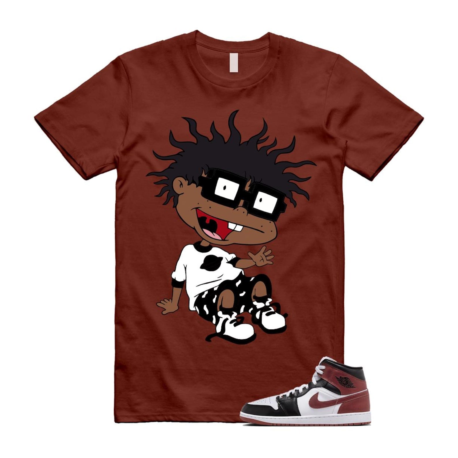 1 Dark Pony White Black Mid SE T Shirt Match FINSTER HF3216-102 T-Shirt, Sneaker Match Tee