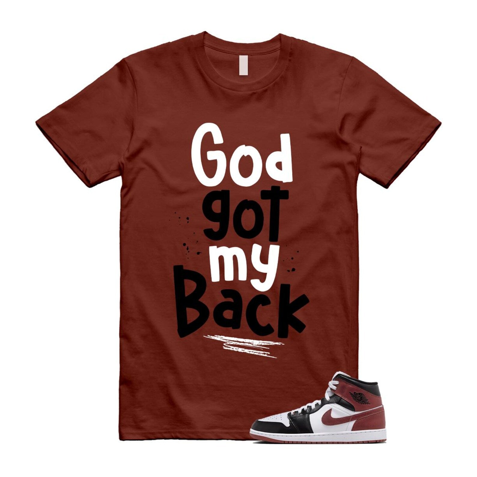 1 Dark Pony White Black Mid SE T Shirt Match GOD HF3216-102 T-Shirt, Sneaker Match Tee