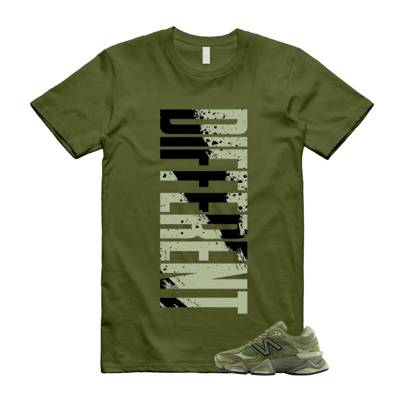 9060 Dark Olivine Green Olive T Shirt Match DFRNT U9060ZGD T-Shirt, Sneaker Match Tee