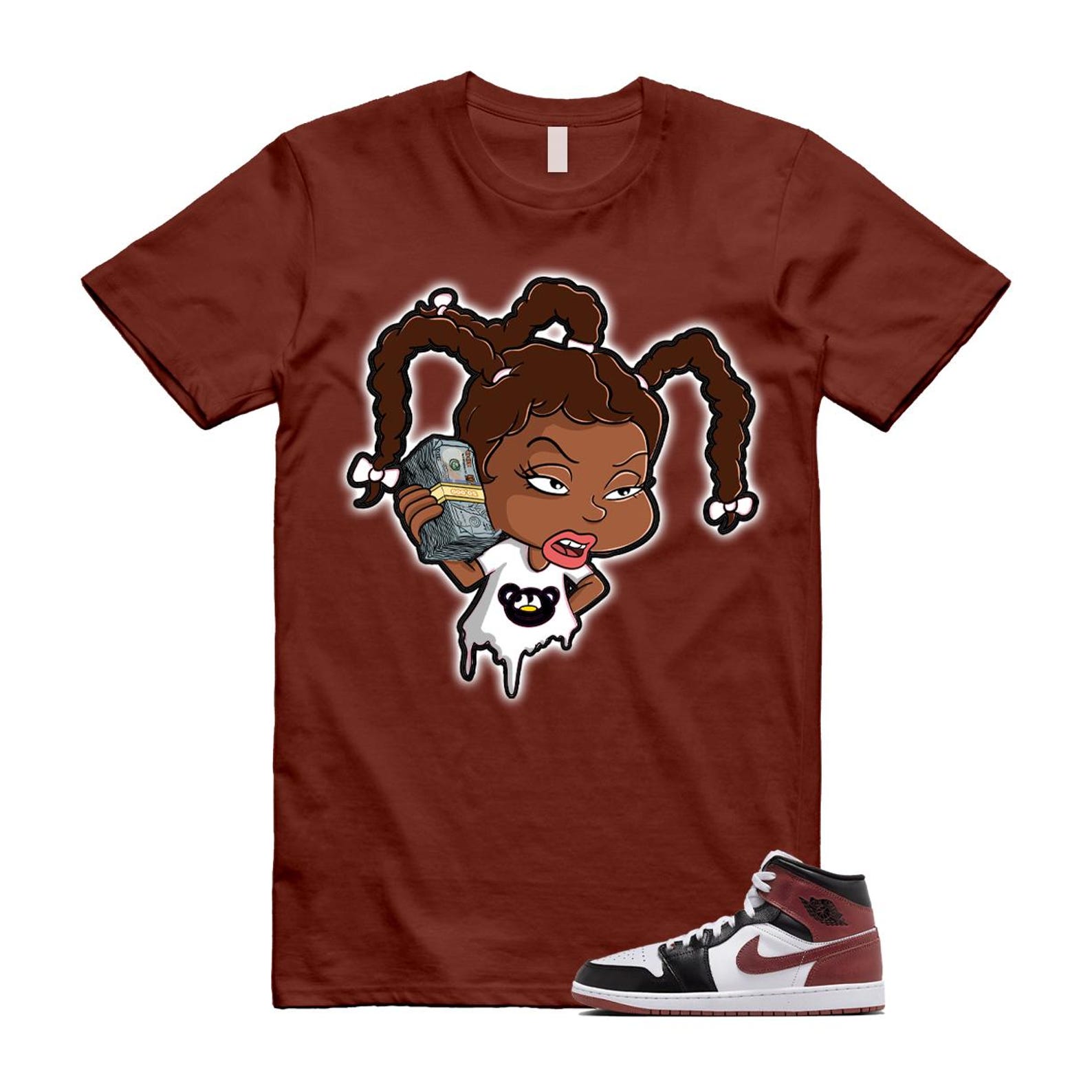 1 Dark Pony White Black Mid SE T Shirt Match SUSIE HF3216-102 T-Shirt, Sneaker Match Tee