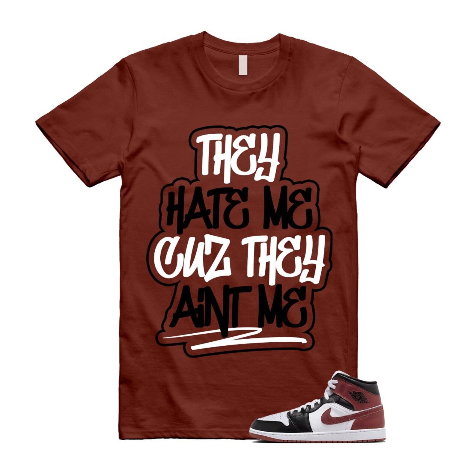1 Dark Pony White Black Mid SE T Shirt Match AINT HF3216-102 T-Shirt, Sneaker Match Tee