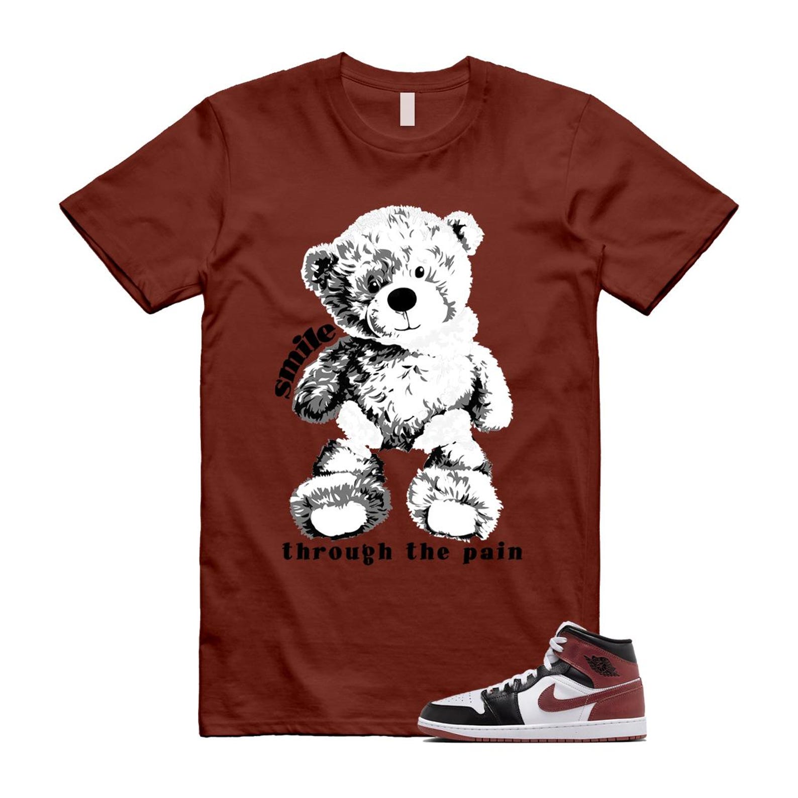 1 Dark Pony White Black Mid SE T Shirt Match SMILE HF3216-102 T-Shirt, Sneaker Match Tee