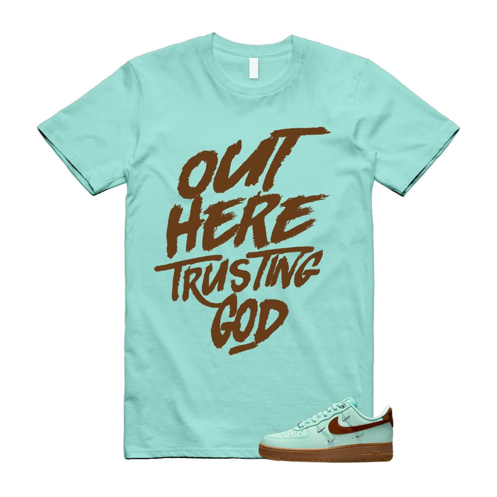 Air Force 1 Mint Chocolate Foam Cacao Wow Mini Low '07 LX T Shirt Match TG IB8894-329 T-Shirt, Sneaker Match Tee