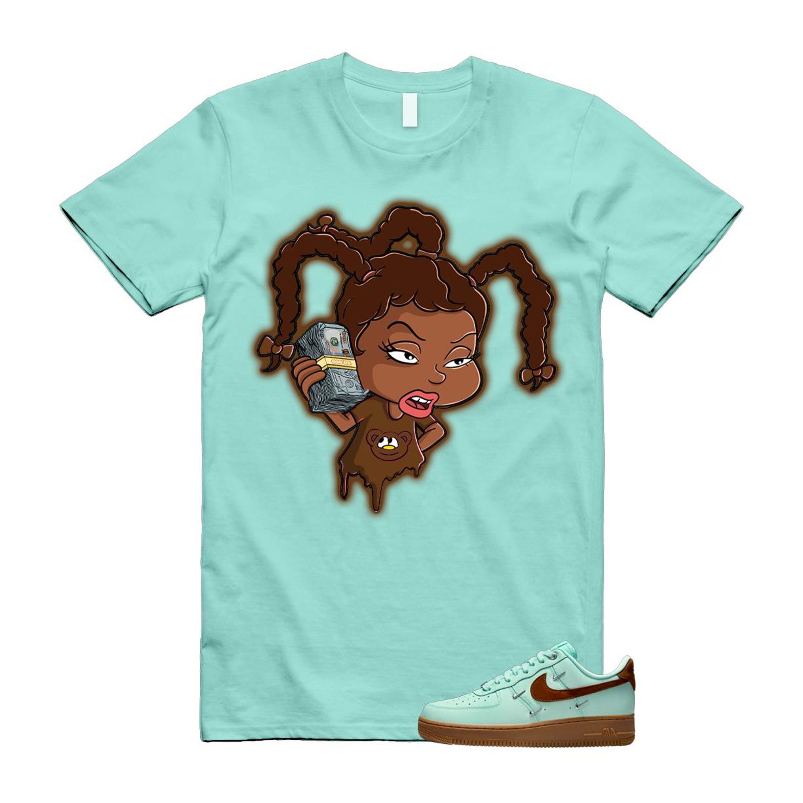 Air Force 1 Mint Chocolate Foam Cacao Wow Mini Low '07 LX T Shirt Match SUSIE IB8894-329 T-Shirt, Sneaker Match Tee