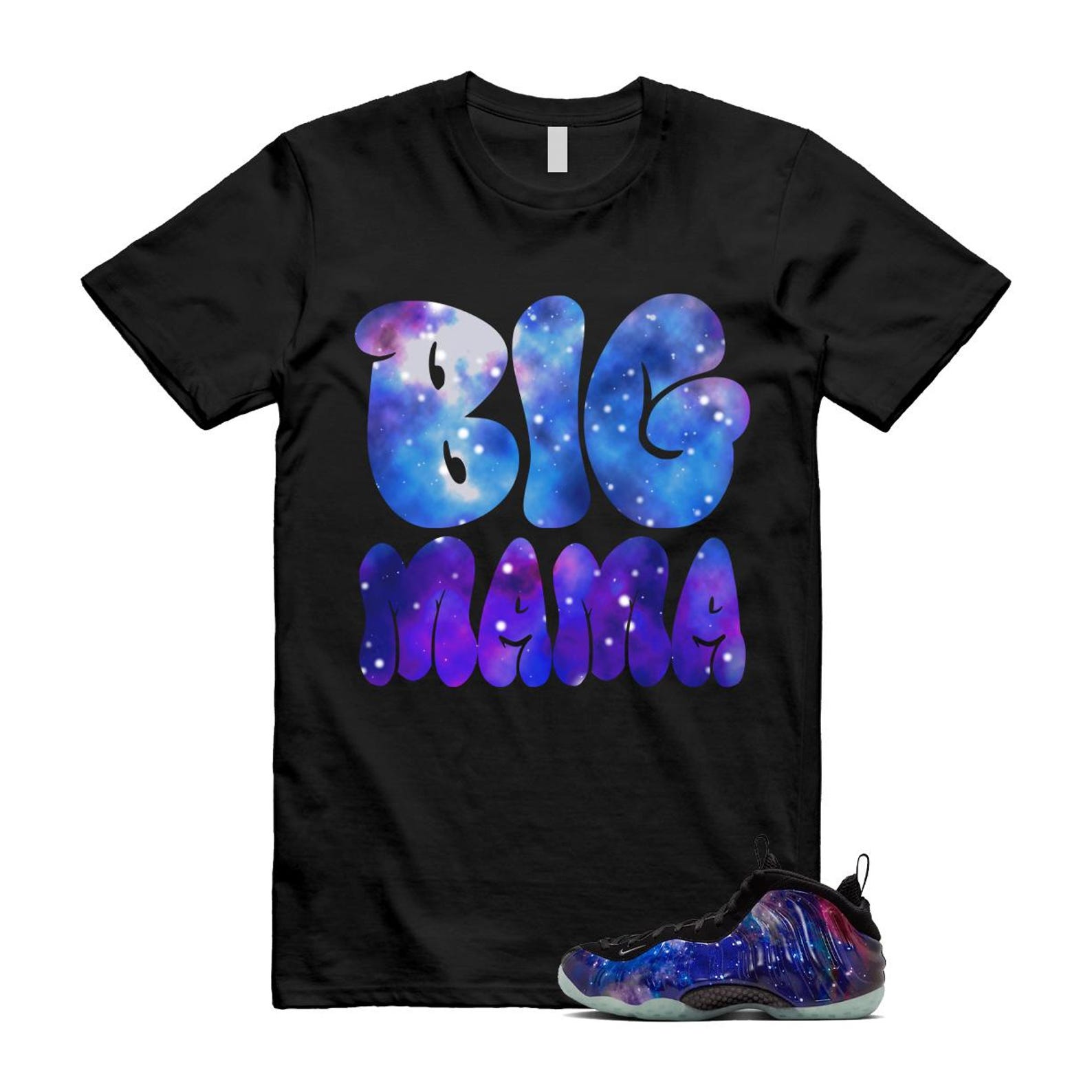 Galaxy Air Foamposite One 2025 Obsidian Black Anthracite T Shirt Match MAMA, FQ4303-400 Sneaker Match Tees T-Shirt, Sneaker Match Tee