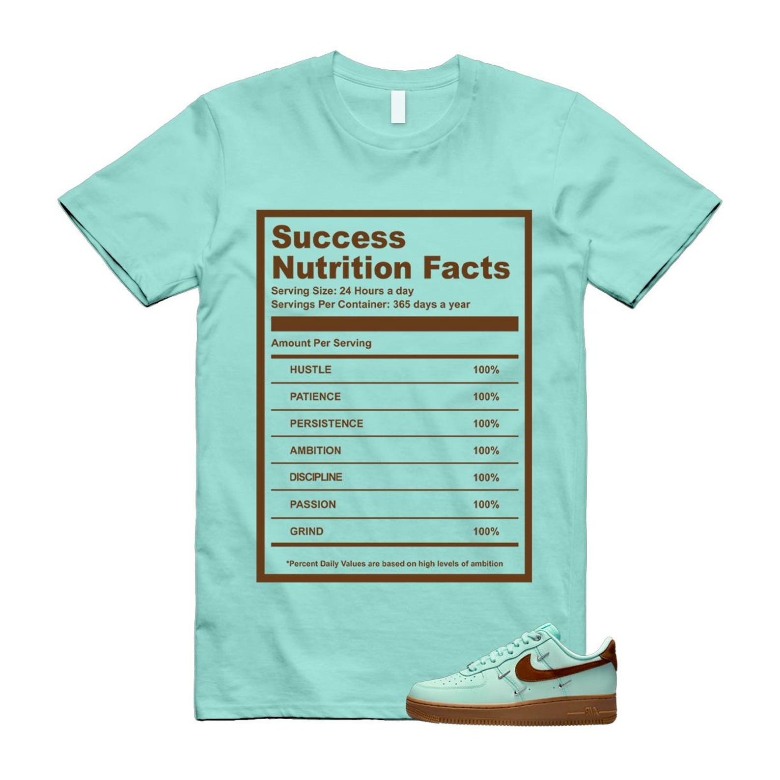 Air Force 1 Mint Chocolate Foam Cacao Wow Mini Low '07 LX T Shirt Match SUCC IB8894-329 T-Shirt, Sneaker Match Tee
