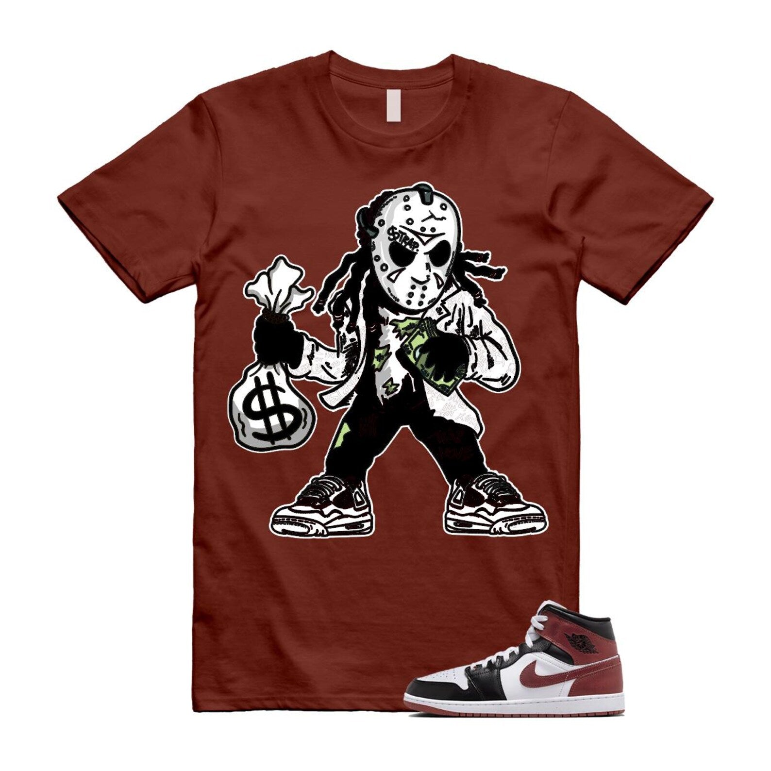 1 Dark Pony White Black Mid SE T Shirt Match JASON HF3216-102 T-Shirt, Sneaker Match Tee