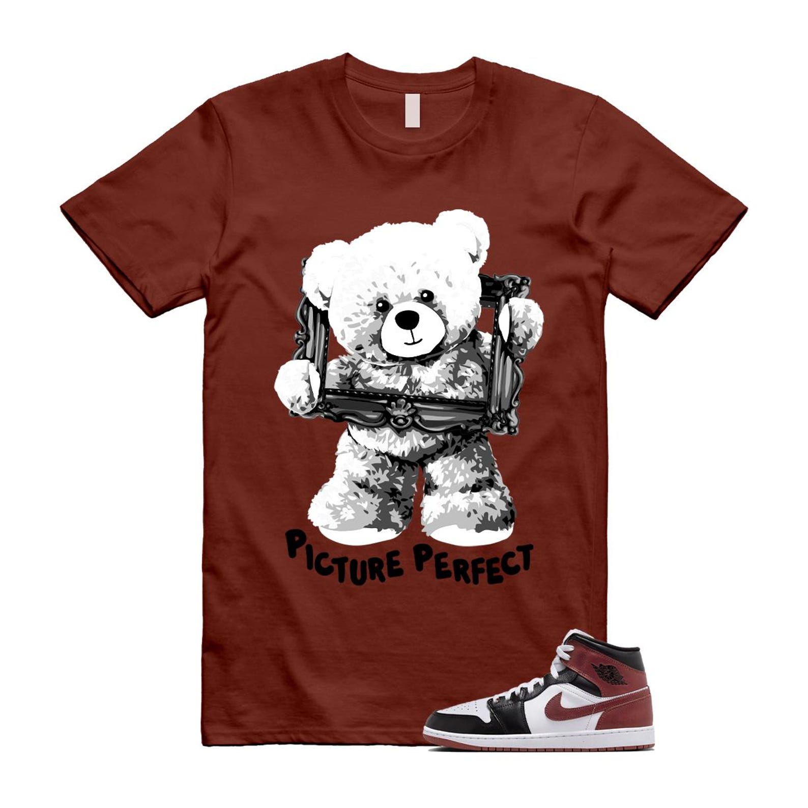 1 Dark Pony White Black Mid SE T Shirt Match PIC HF3216-102 T-Shirt, Sneaker Match Tee