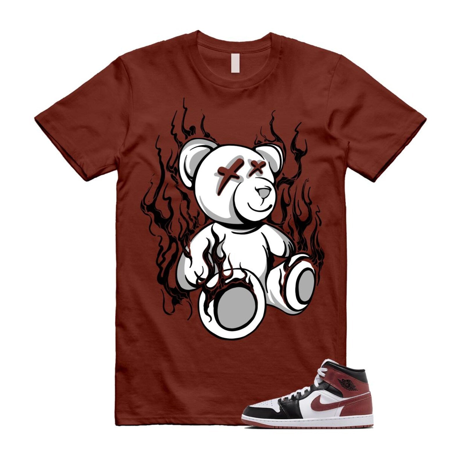 1 Dark Pony White Black Mid SE T Shirt Match LIT HF3216-102 T-Shirt, Sneaker Match Tee
