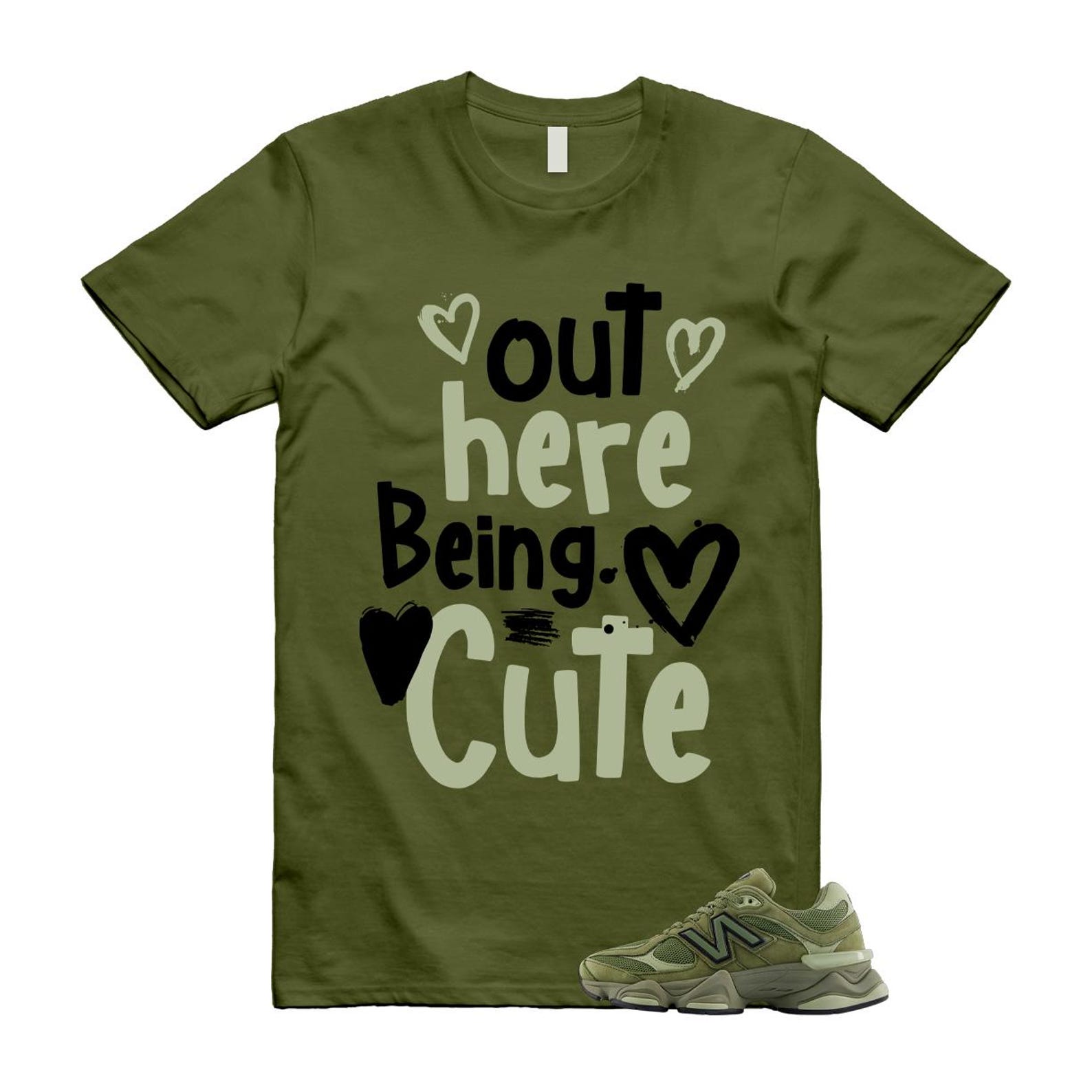 9060 Dark Olivine Green Olive T Shirt Match C2 U9060ZGD T-Shirt, Sneaker Match Tee