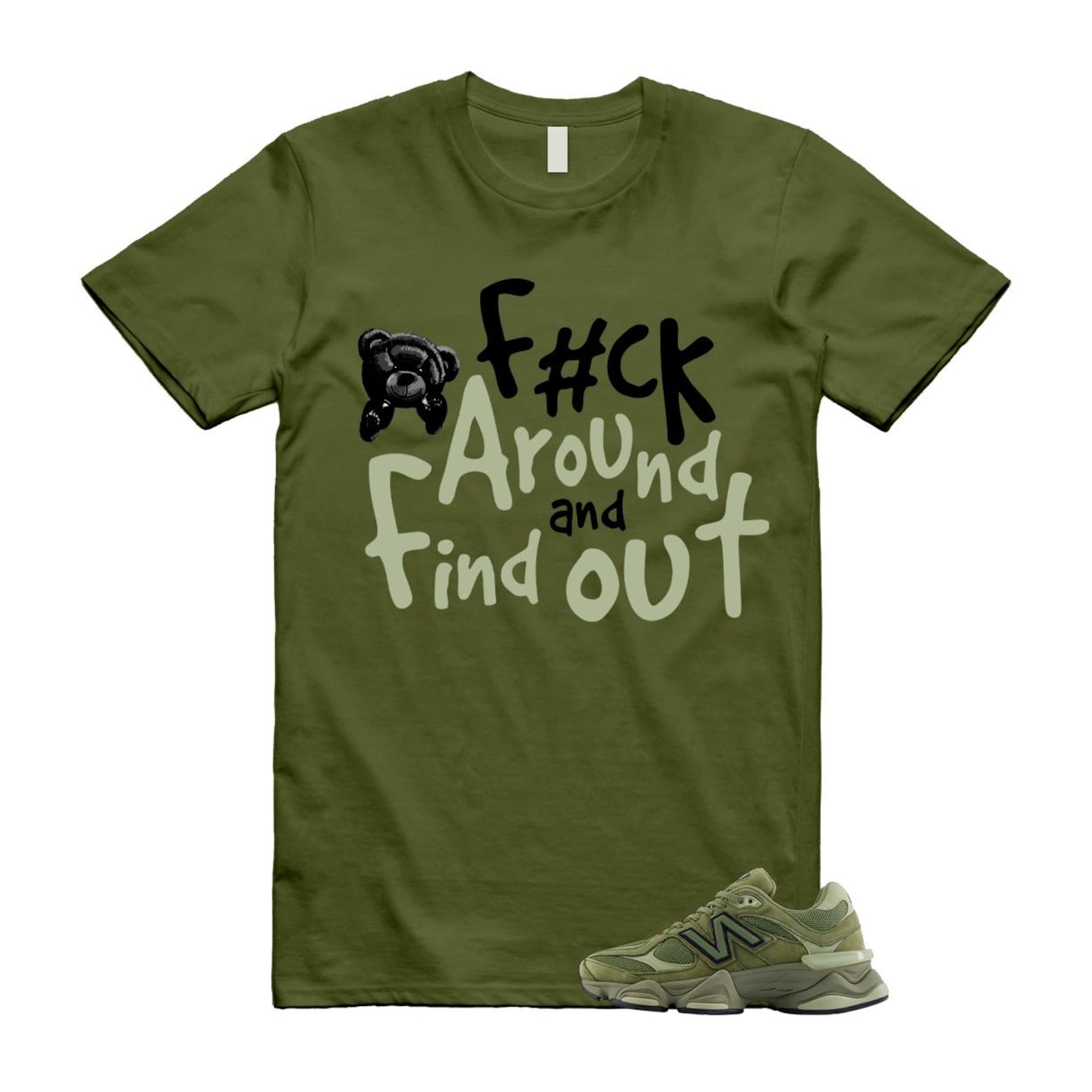9060 Dark Olivine Green Olive T Shirt Match FCK U9060ZGD T-Shirt, Sneaker Match Tee