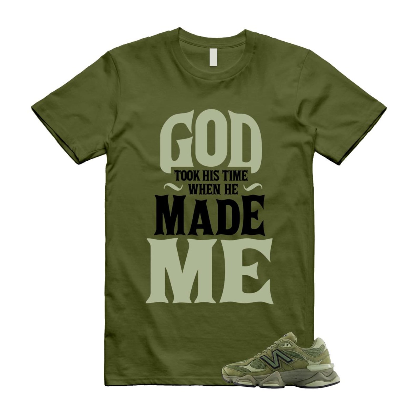 9060 Dark Olivine Green Olive T Shirt Match GTHT U9060ZGD T-Shirt, Sneaker Match Tee