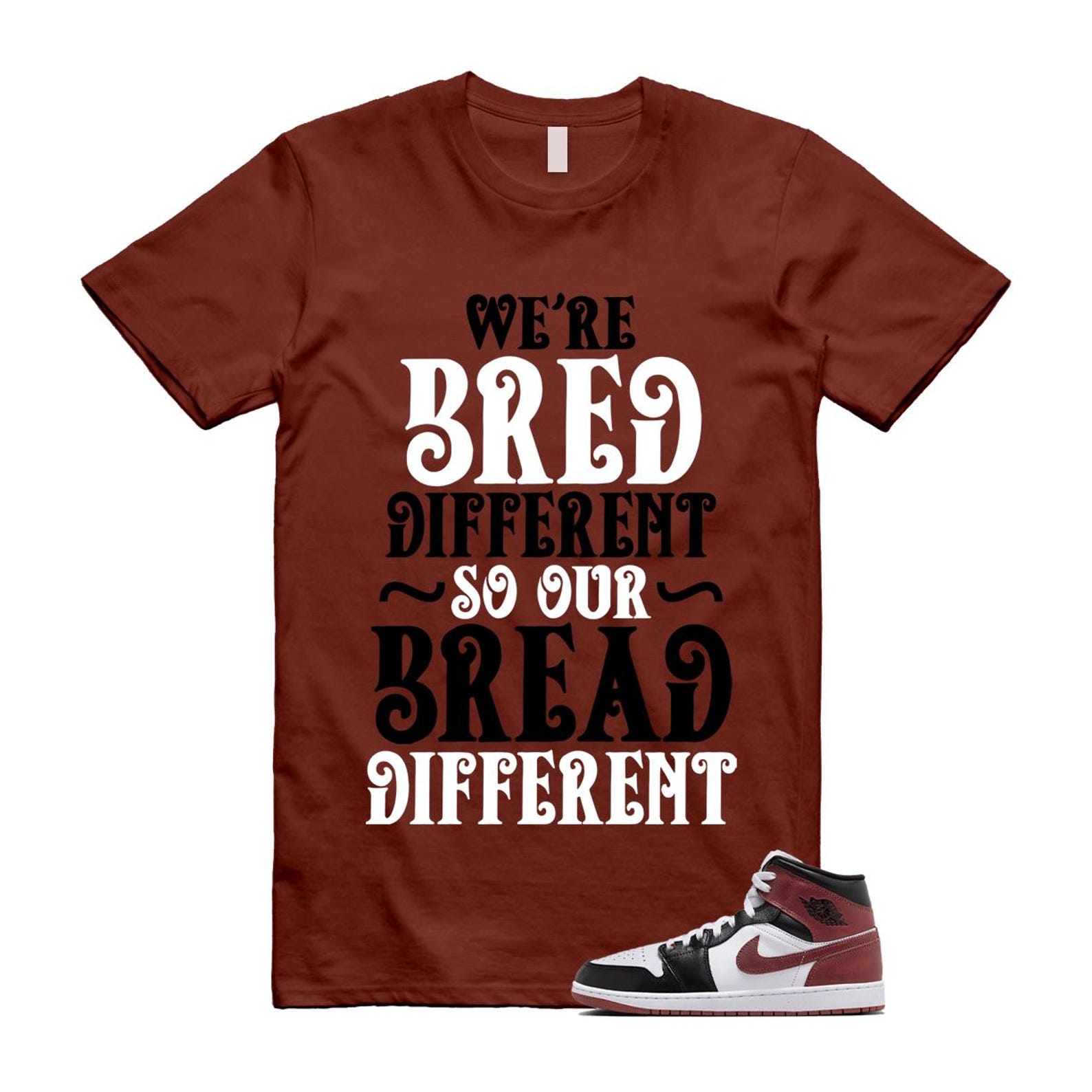 1 Dark Pony White Black Mid SE T Shirt Match BREAD HF3216-102 T-Shirt, Sneaker Match Tee