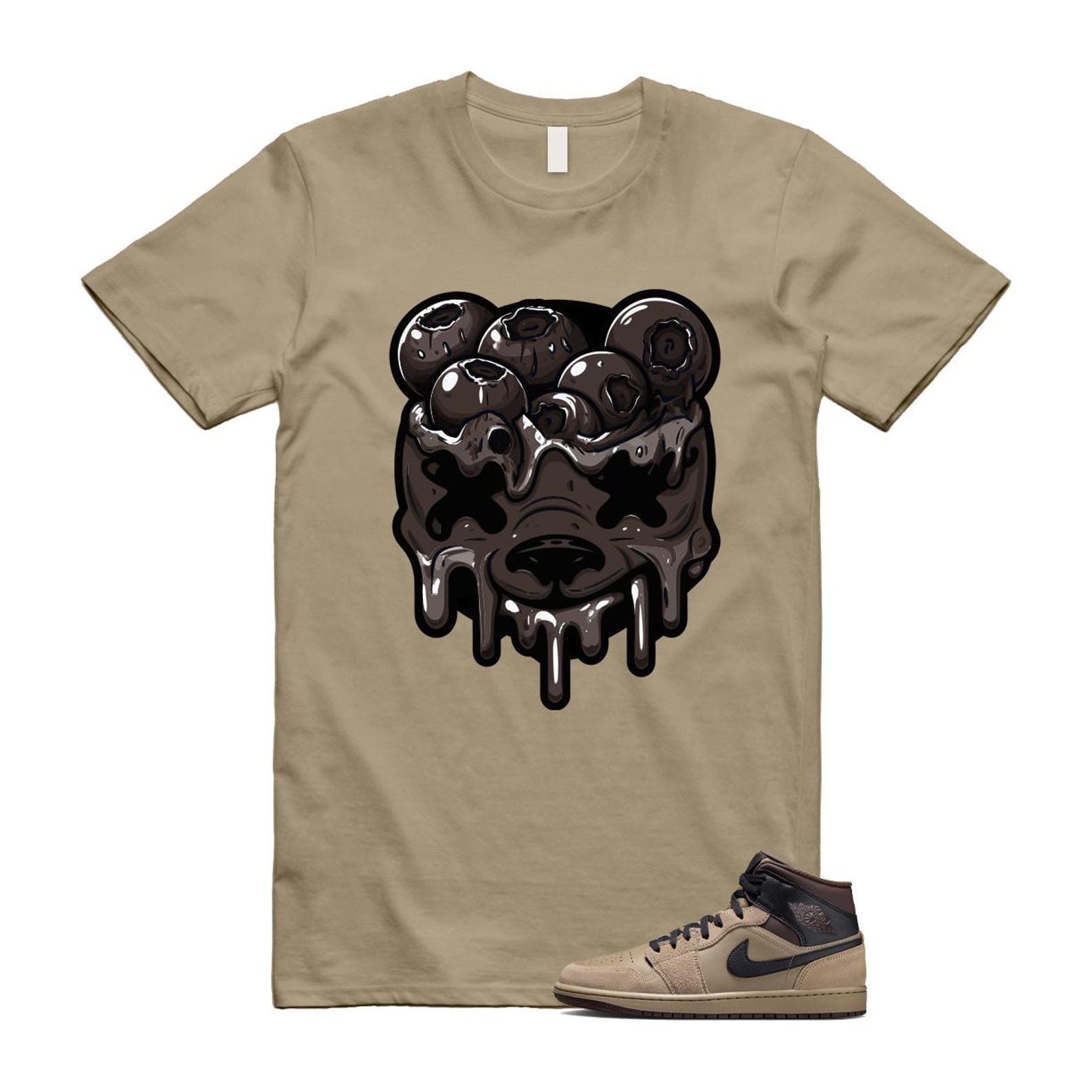1 Khaki Baroque Brown Black Gum Mid T Shirt Match DBEAR HV6422-200 T-Shirt, Sneaker Match Tee