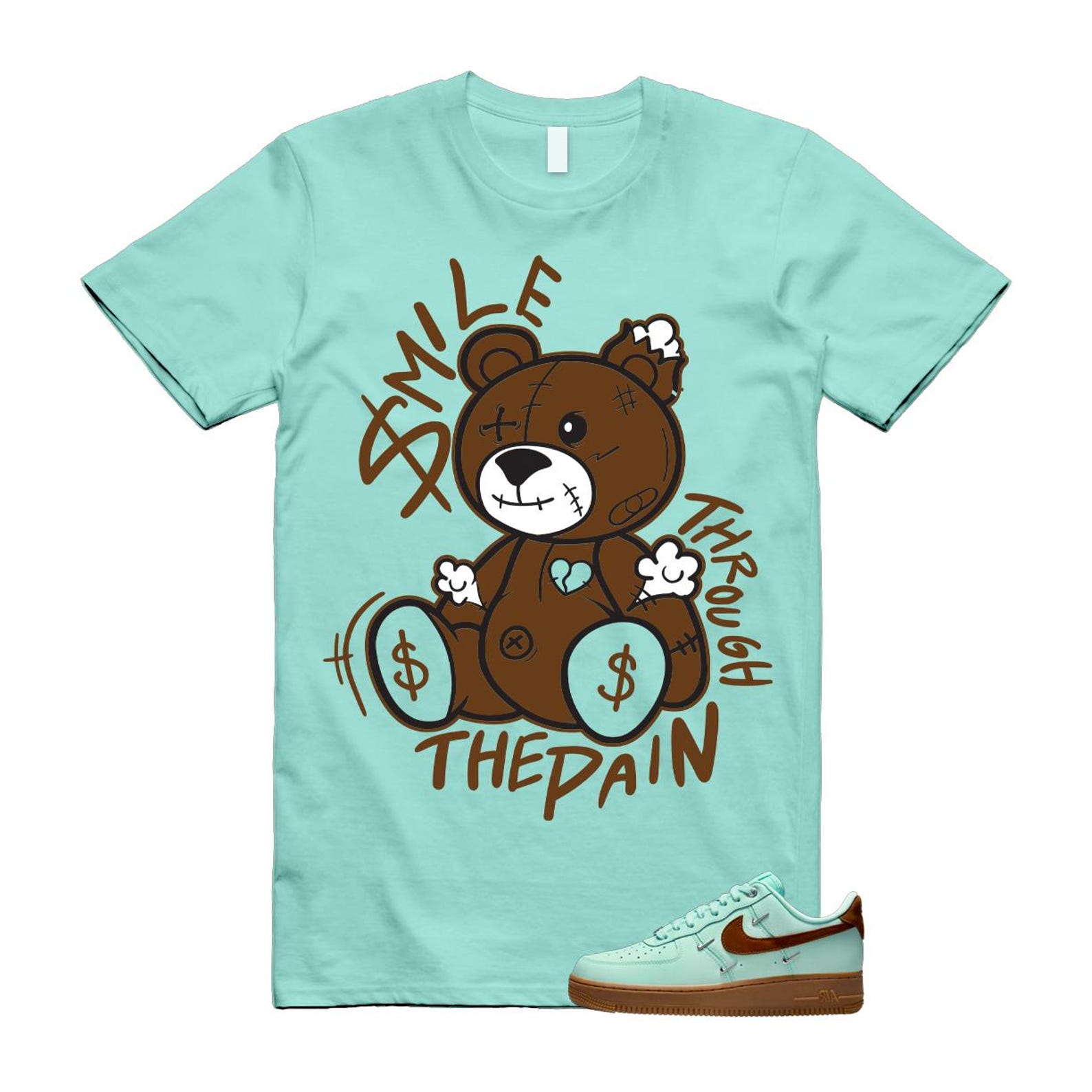 Air Force 1 Mint Chocolate Foam Cacao Wow Mini Low '07 LX T Shirt Match SM2 IB8894-329 T-Shirt, Sneaker Match Tee