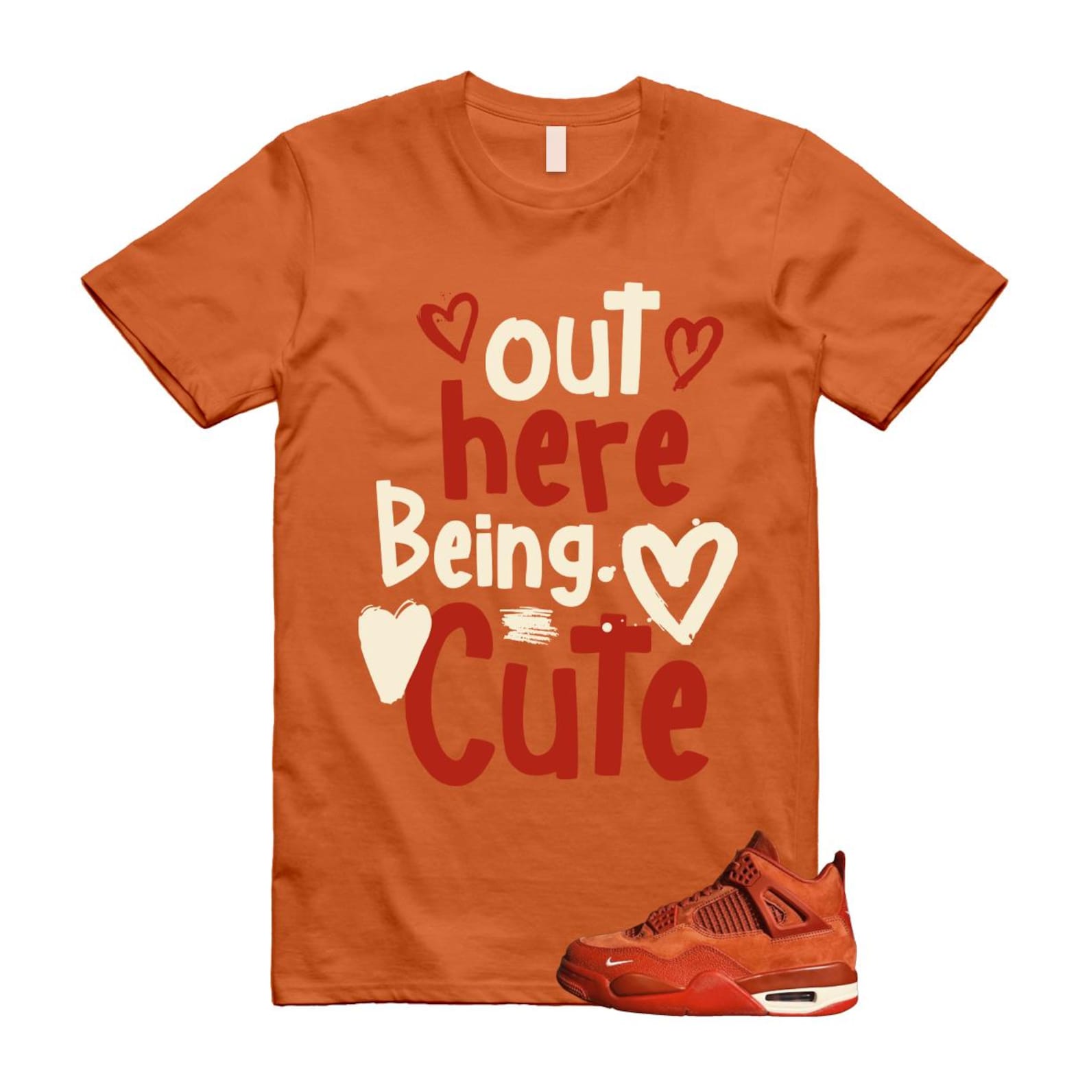 4 Brick By Brick Cinnabar Firewood Orange T Shirt Match C2, HF4340-800 Sneaker Match Tees T-Shirt, Sneaker Match Tee