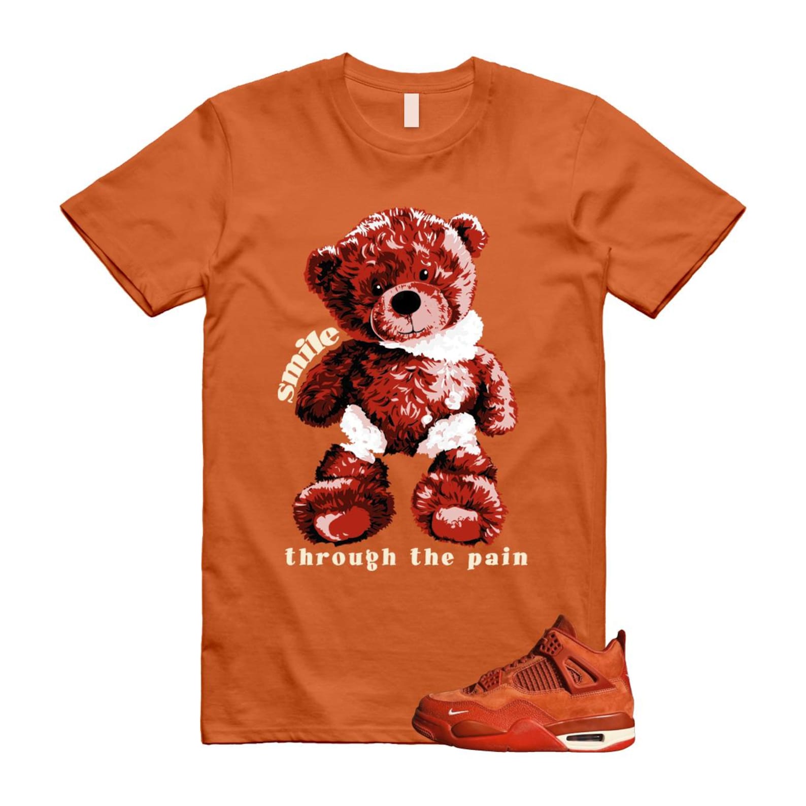 4 Brick By Brick Cinnabar Firewood Orange T Shirt Match SMILE, HF4340-800 Sneaker Match Tees T-Shirt, Sneaker Match Tee