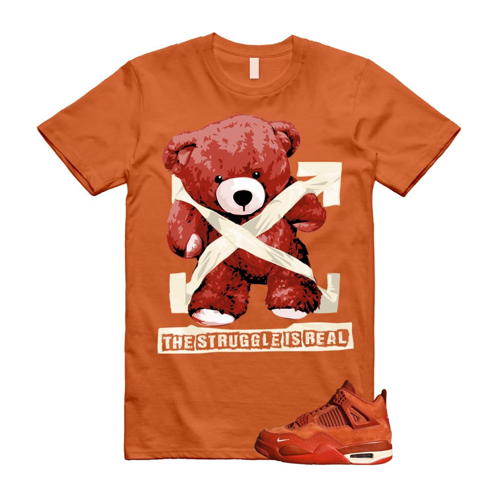 4 Brick By Brick Cinnabar Firewood Orange T Shirt Match STRUG, HF4340-800 Sneaker Match Tees T-Shirt, Sneaker Match Tee