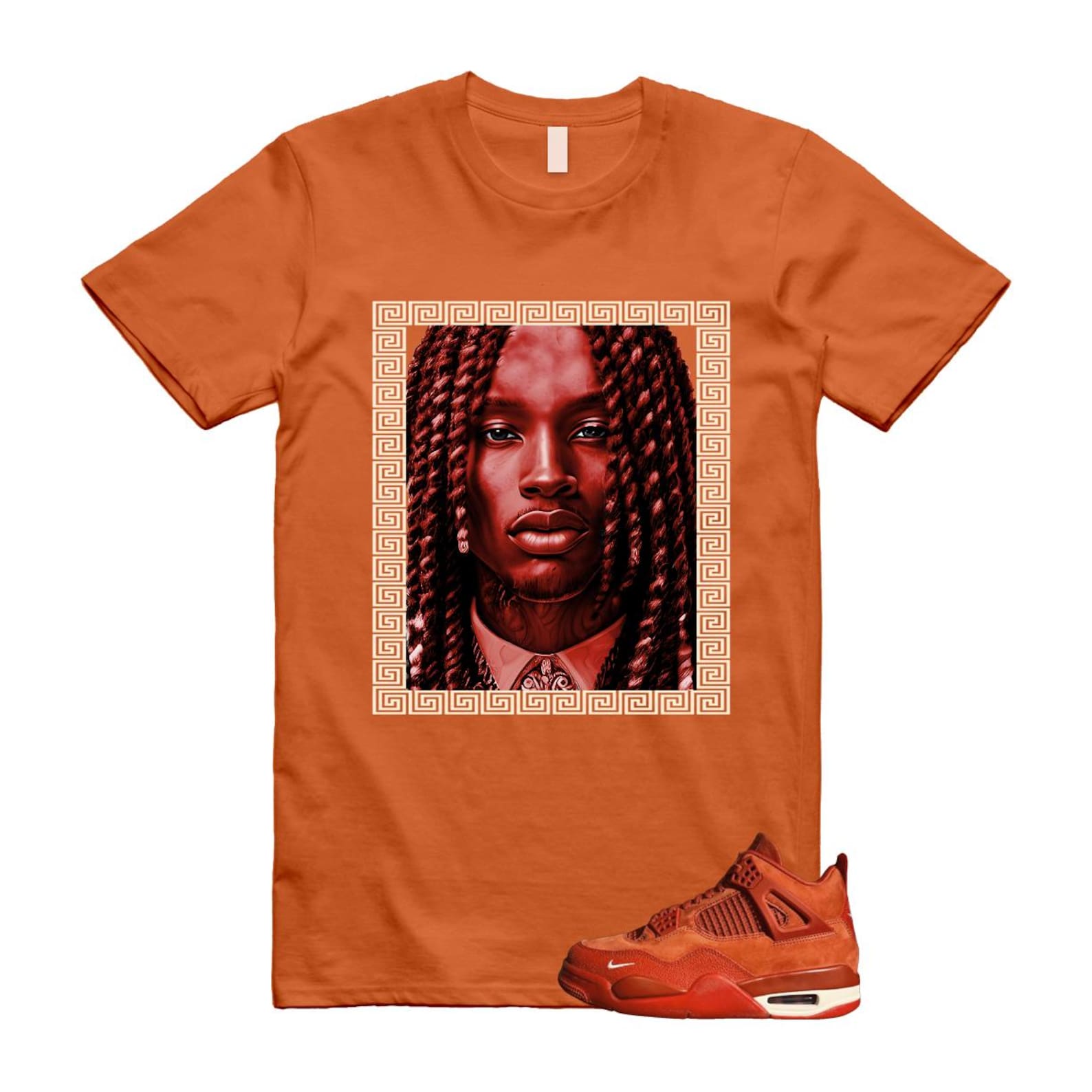 4 Brick By Brick Cinnabar Firewood Orange T Shirt Match VON, HF4340-800 Sneaker Match Tees T-Shirt, Sneaker Match Tee