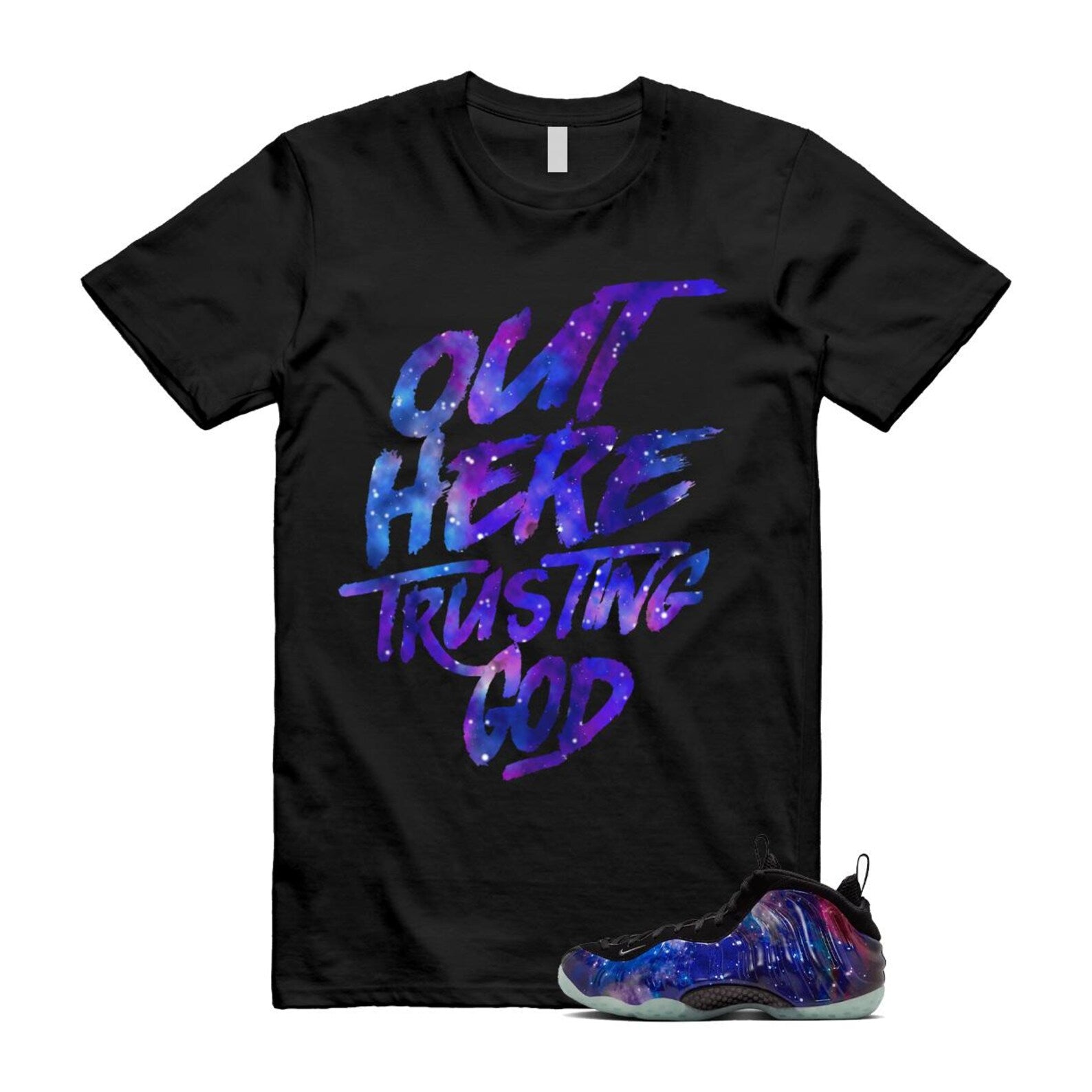 Galaxy Air Foamposite One 2025 Obsidian Black Anthracite T Shirt Match TG, FQ4303-400 Sneaker Match Tees T-Shirt, Sneaker Match Tee