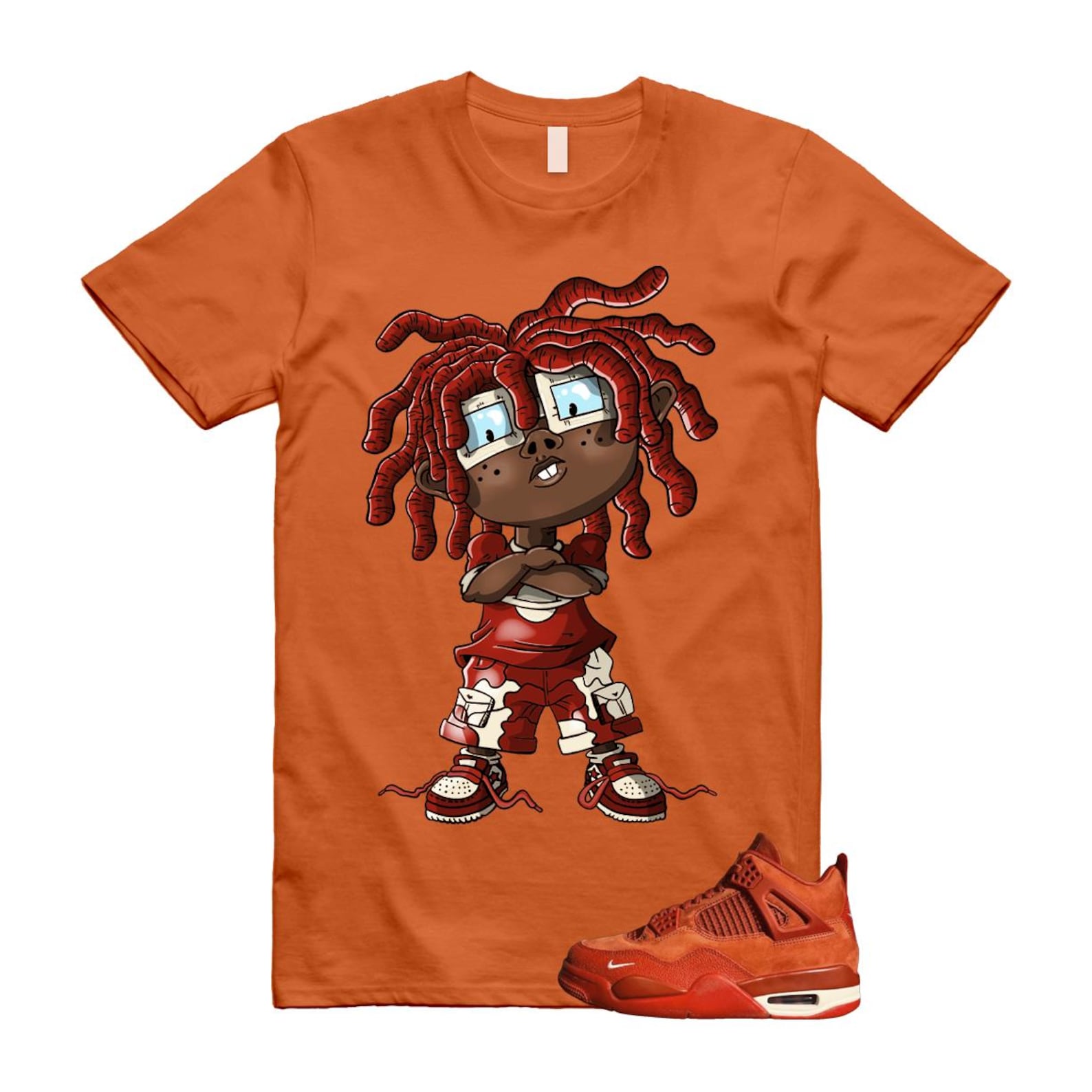 4 Brick By Brick Cinnabar Firewood Orange T Shirt Match CHONGO, HF4340-800 Sneaker Match Tees T-Shirt, Sneaker Match Tee