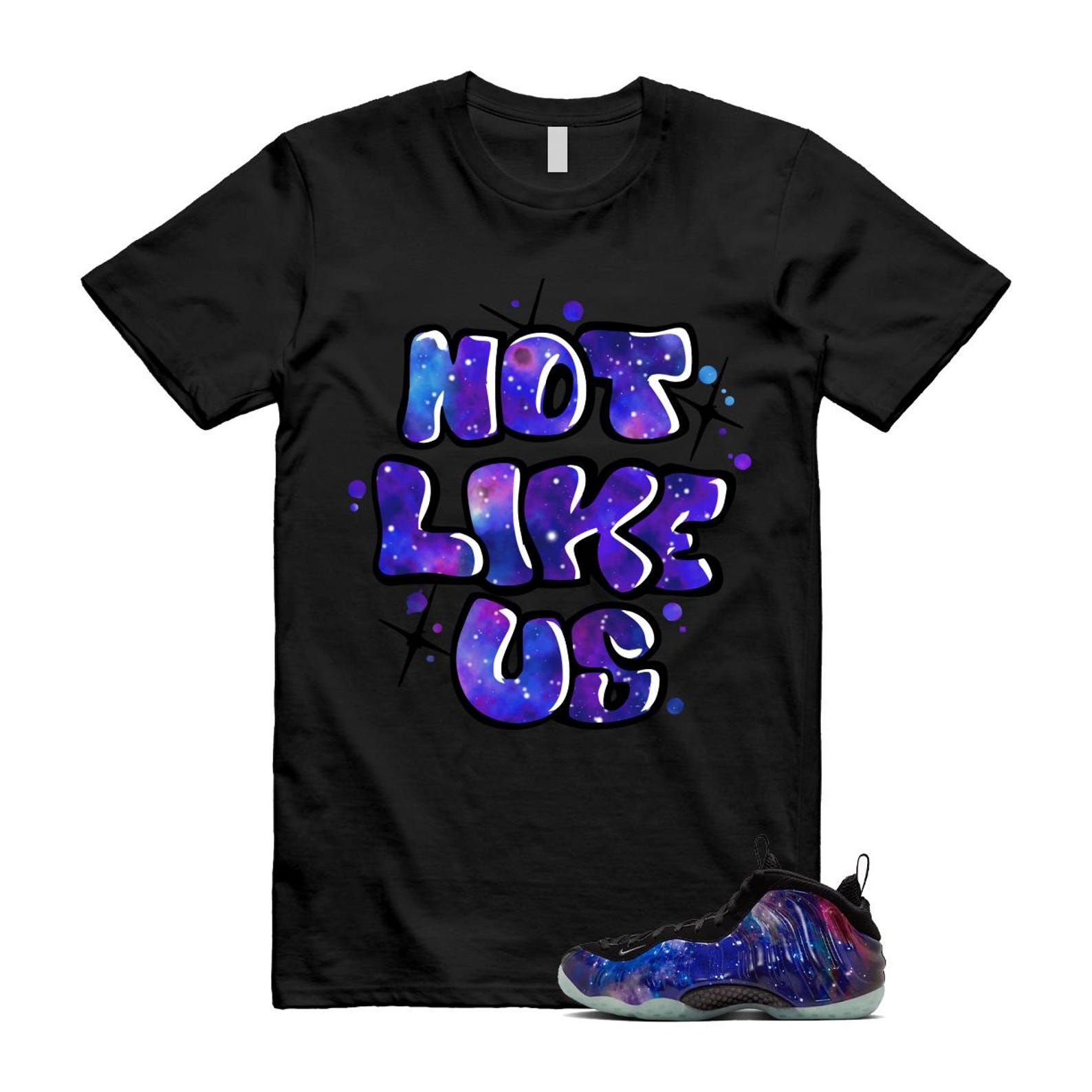 Galaxy Air Foamposite One 2025 Obsidian Black Anthracite T Shirt Match NLU, FQ4303-400 Sneaker Match Tees T-Shirt, Sneaker Match Tee